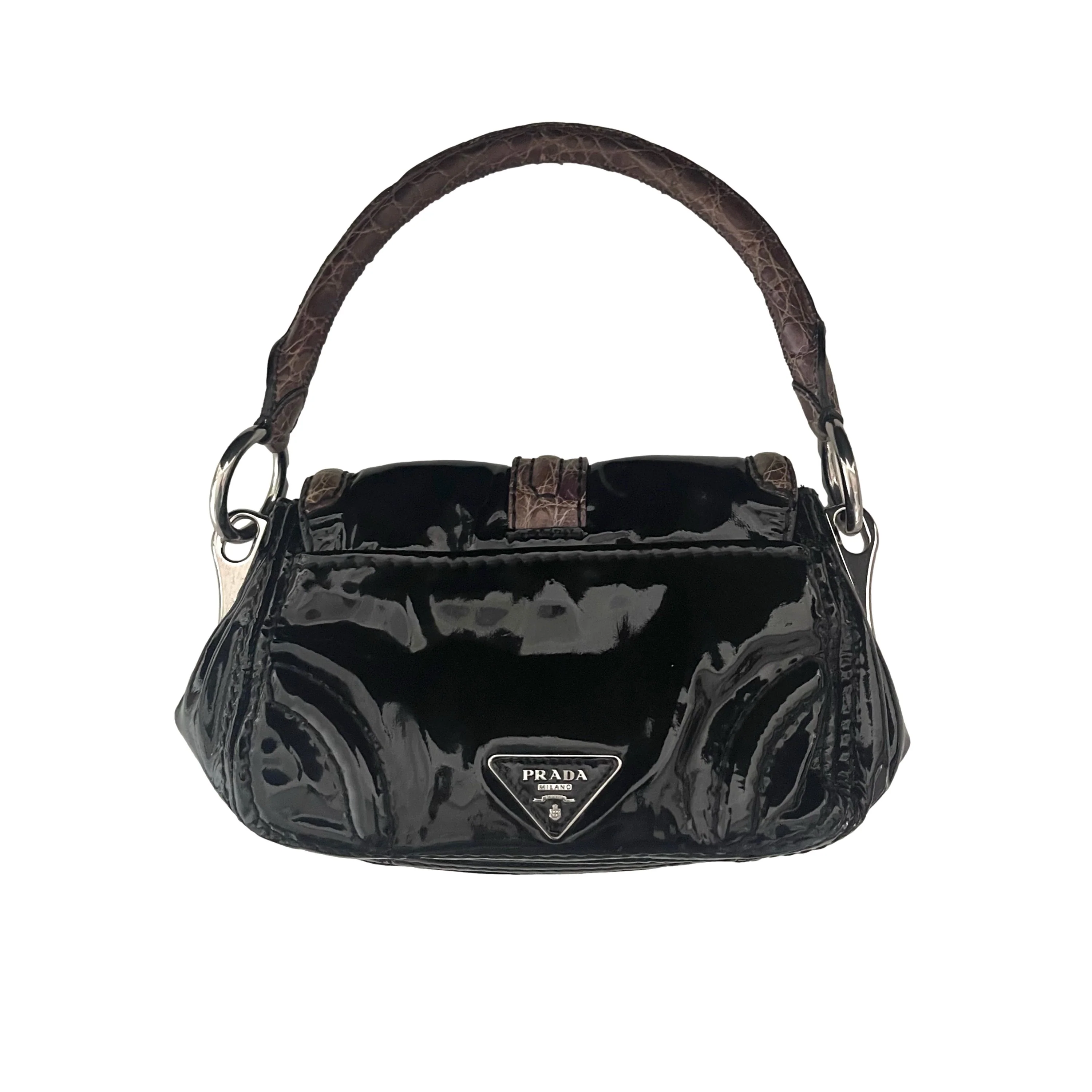 Prada Black Patent Mini Shoulder Bag