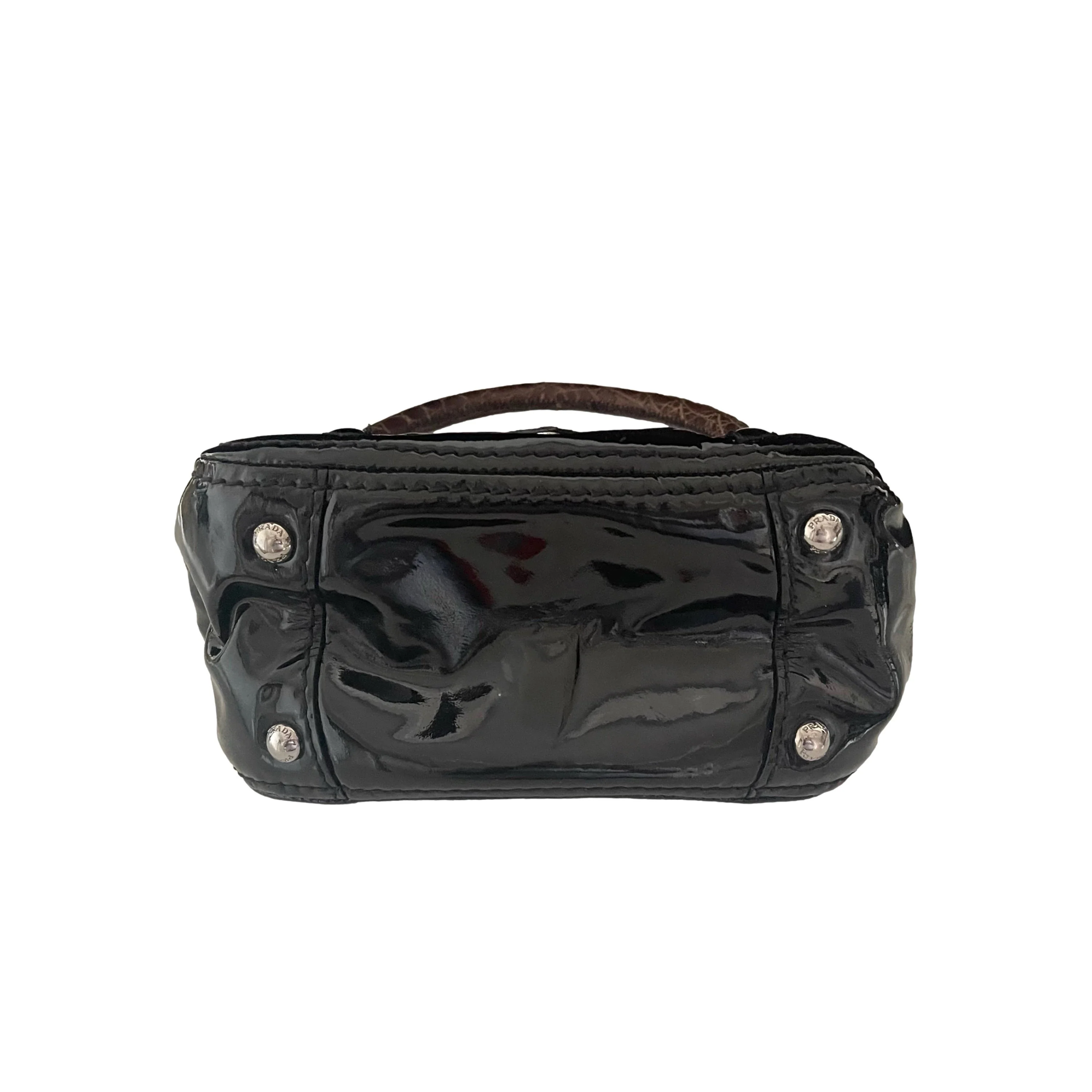 Prada Black Patent Mini Shoulder Bag - Image 3