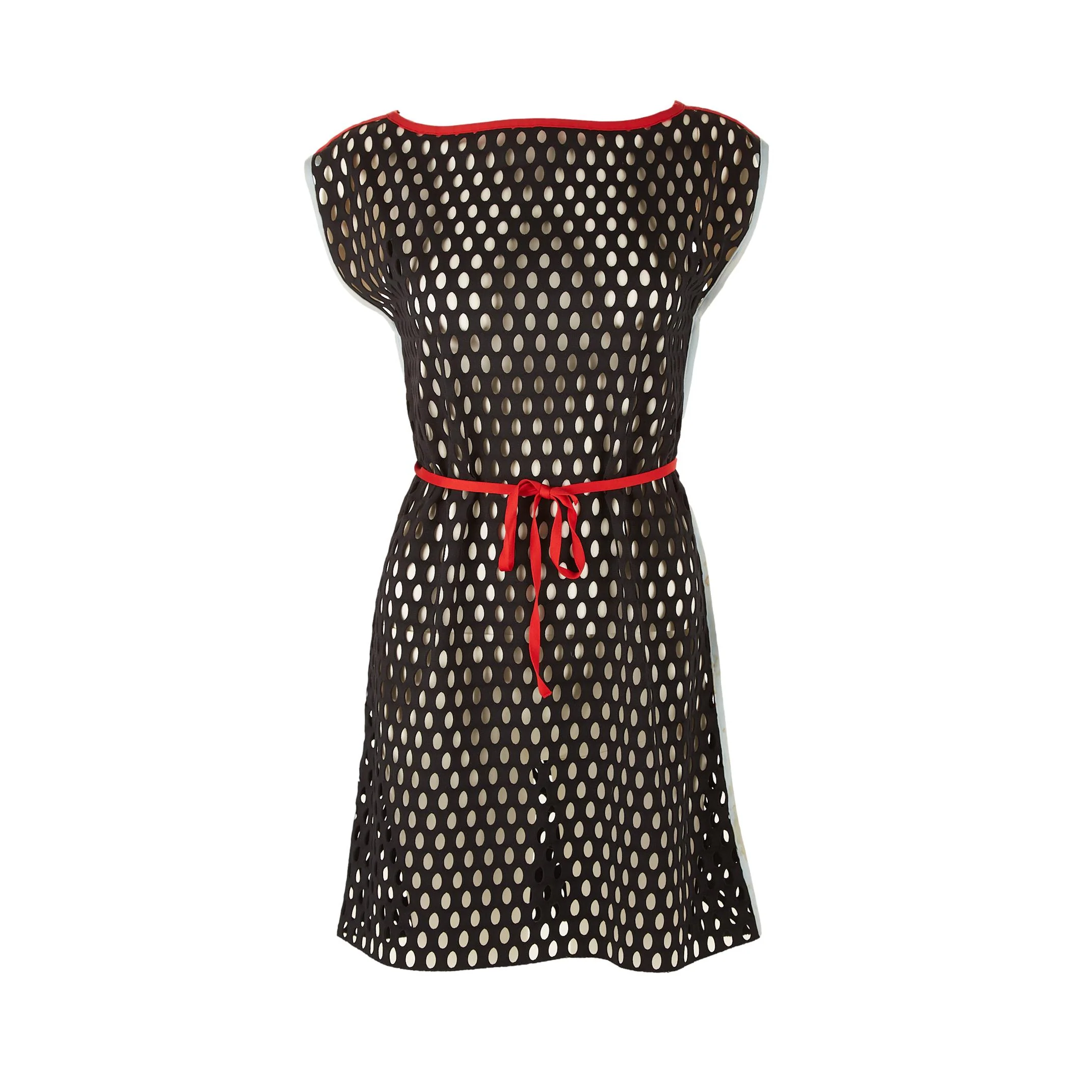 Prada Navy Perforated Dress