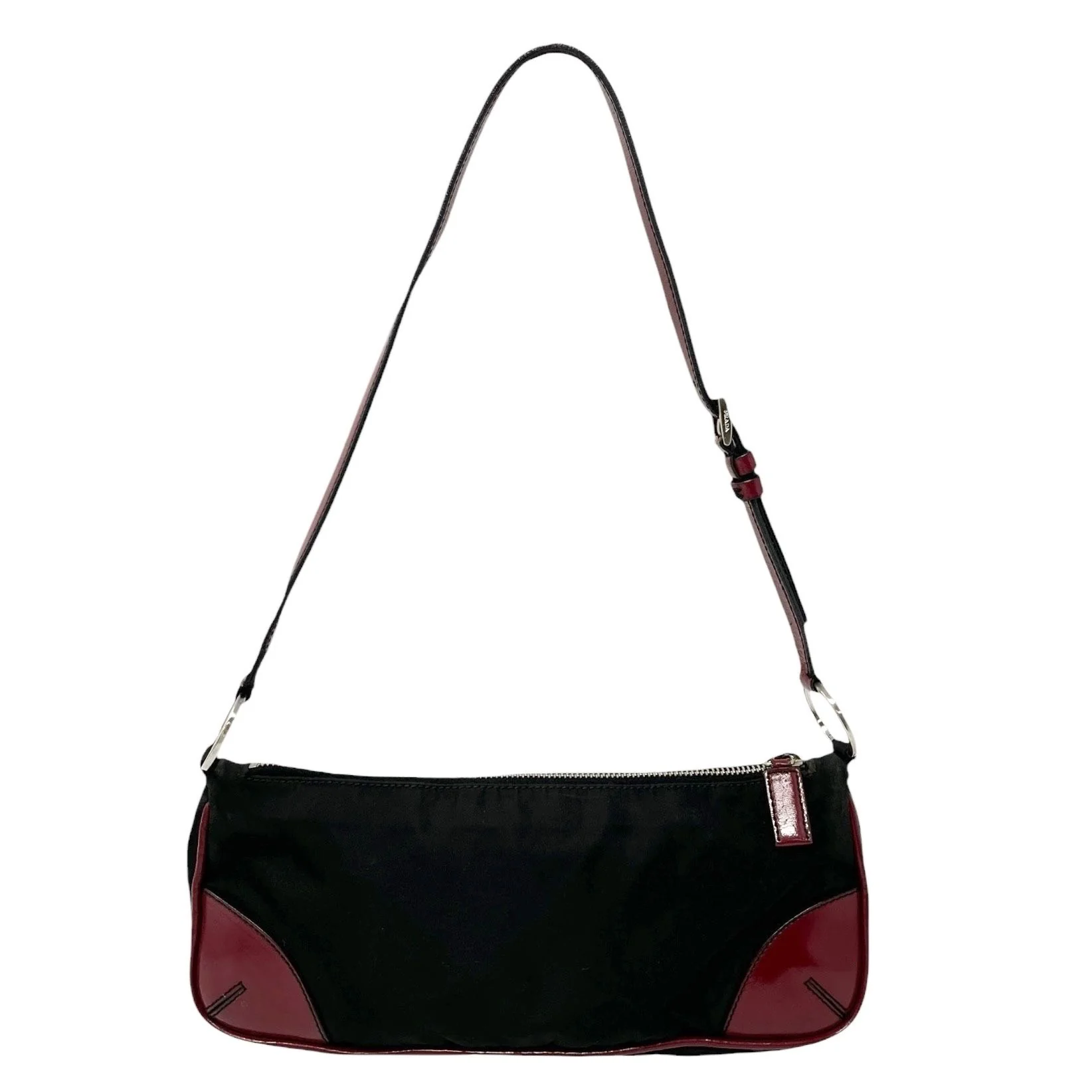 Prada Black + Red Nylon Shoulder Bag - Image 2