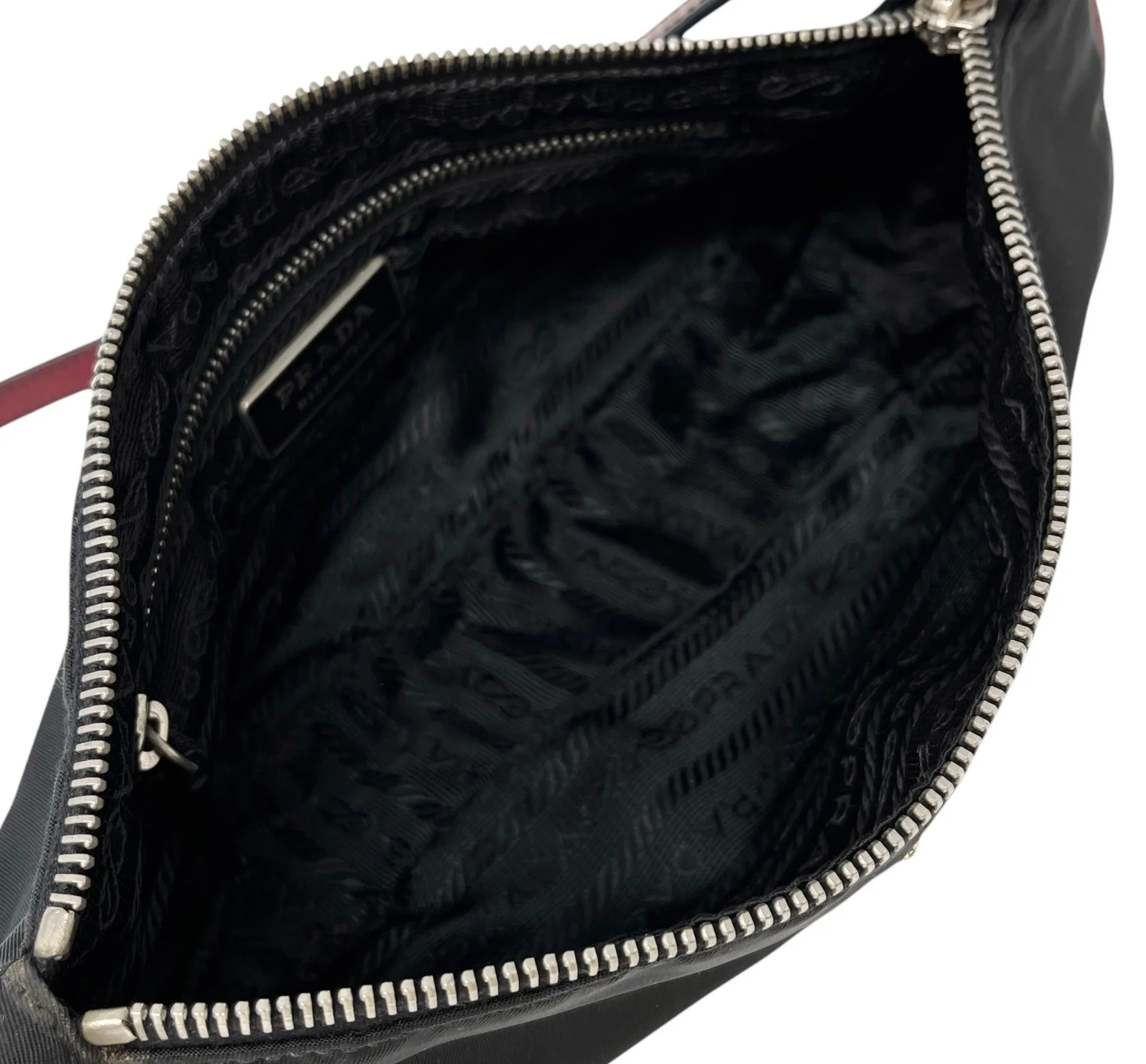 Prada Black + Red Nylon Shoulder Bag - Image 3
