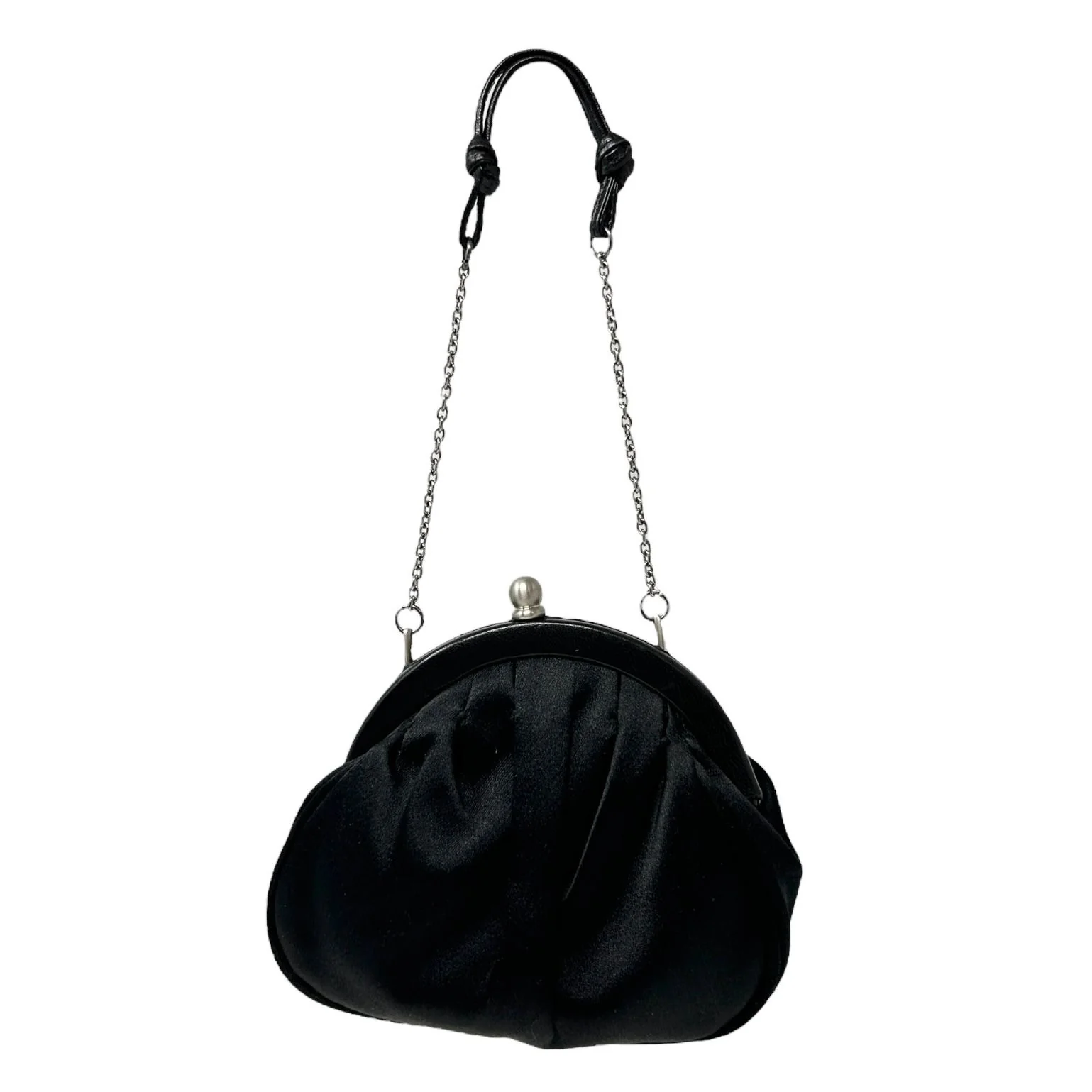 Prada Black Satin Mini Chain Bag - Image 2