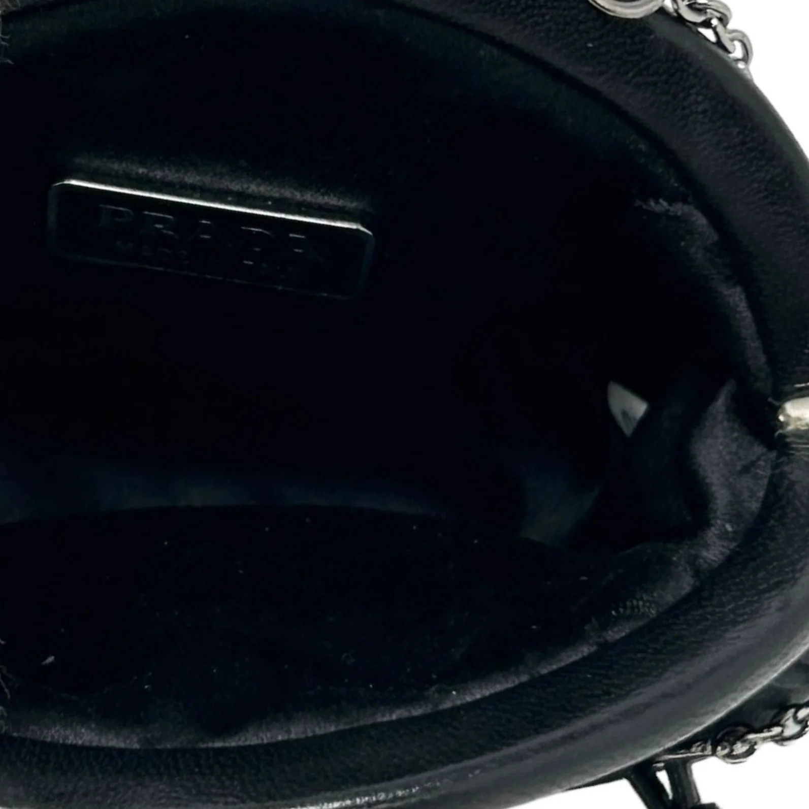 Prada Black Satin Mini Chain Bag - Image 3