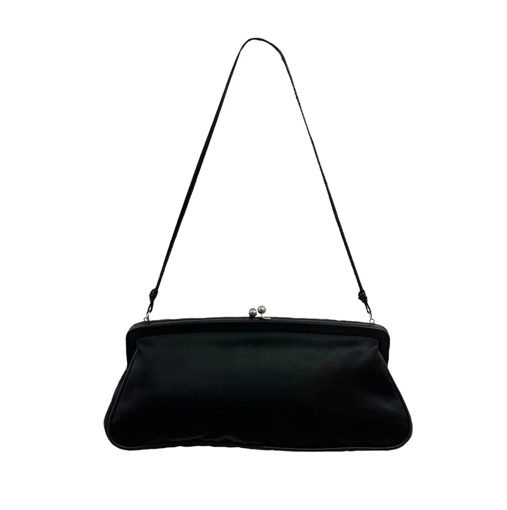 Prada Black Satin Mini Shoulder Bag - Image 2