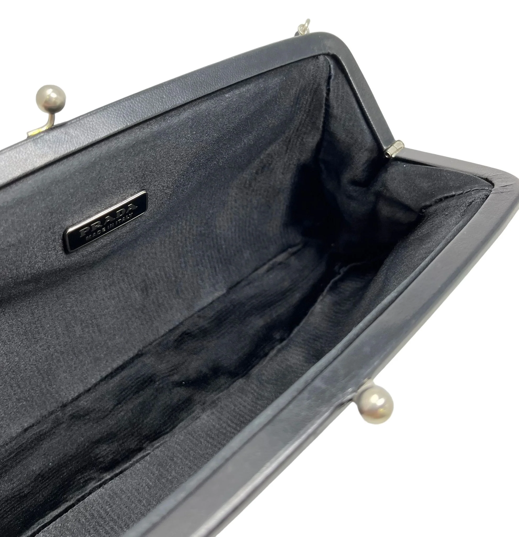 Prada Black Satin Mini Shoulder Bag - Image 3