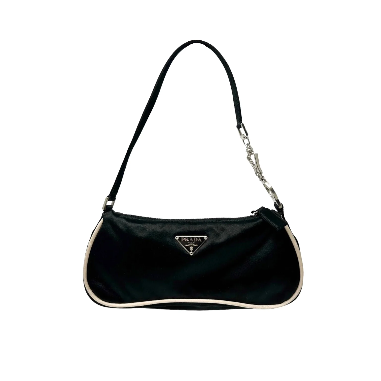 Prada Black Satin Mini Shoulder Bag