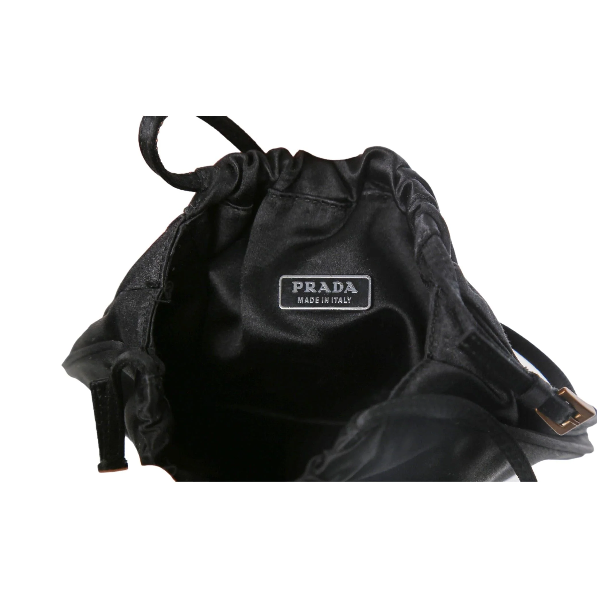 Prada Black Satin Mini Top Handle - Image 4
