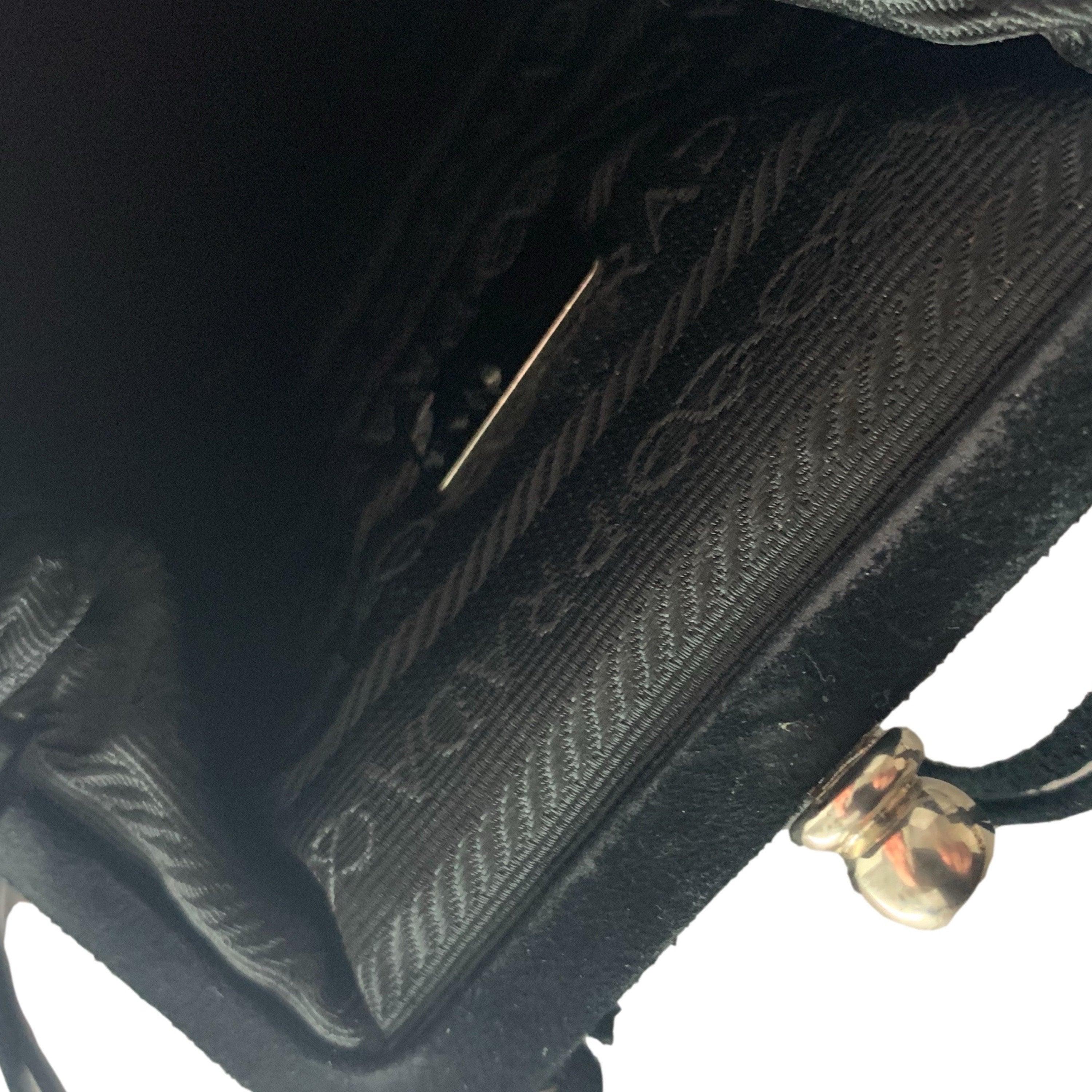 Prada Black Suede Kiss Lock Bag - Image 4