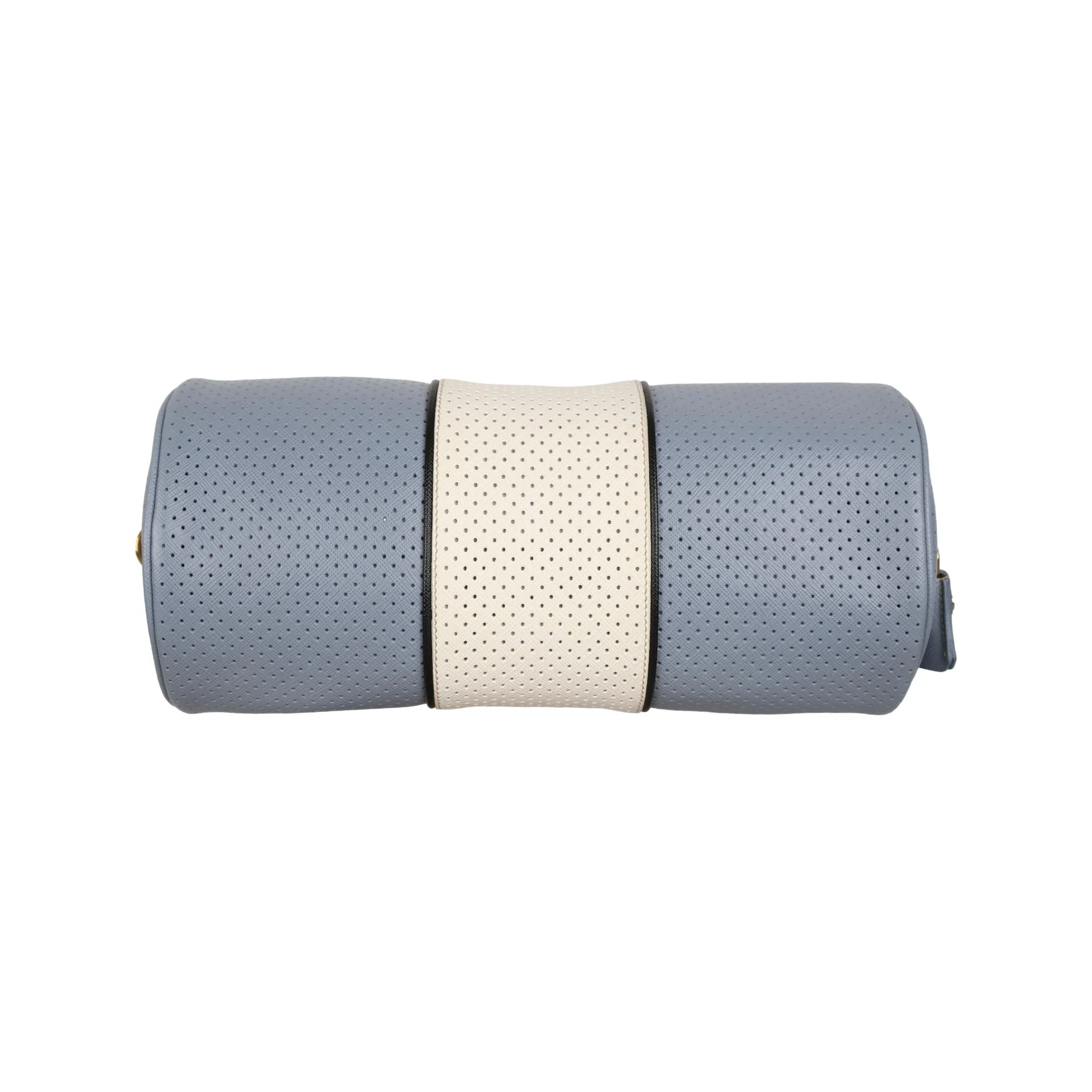 Prada Blue Perforated Cylinder Shoulder Bag - Image 4