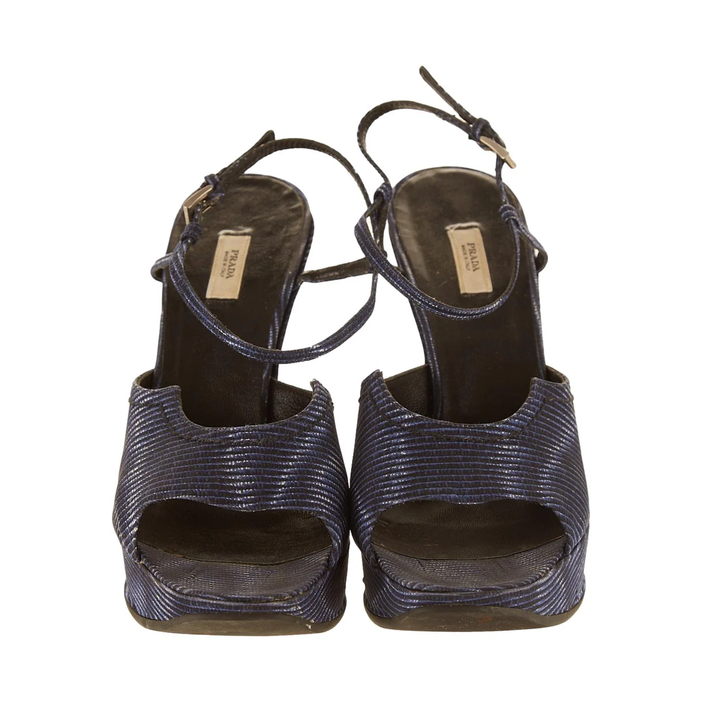 Prada Blue Illusion Print Wedges - Image 2