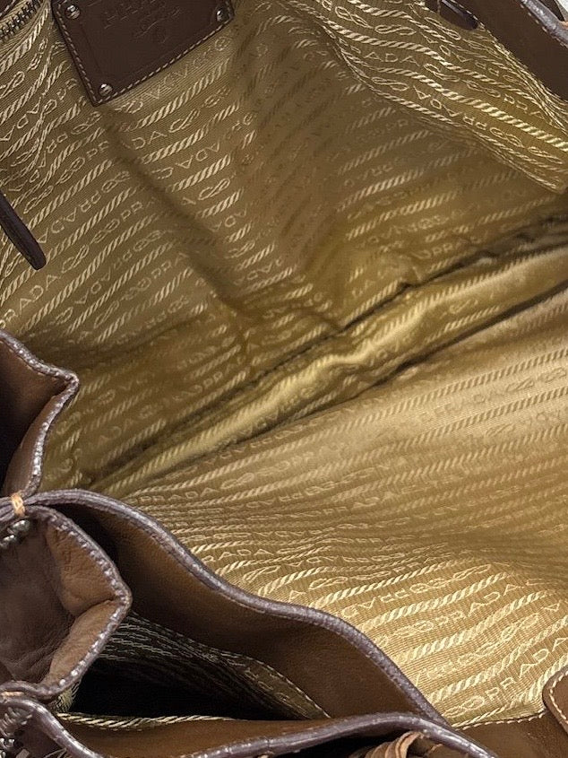 Prada Brown Fringe Leather Shoulder Bag - Image 3