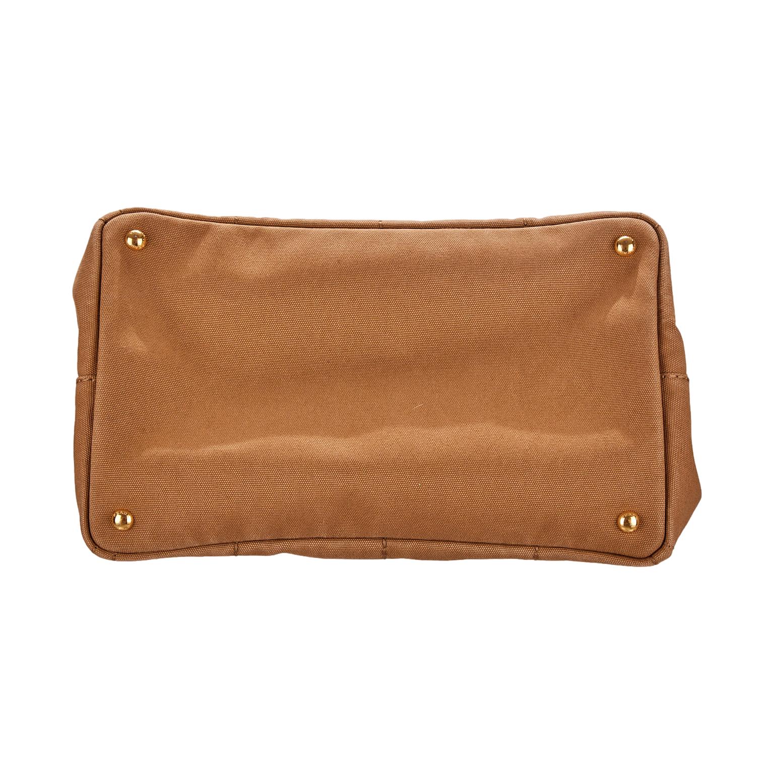 Prada Camel Jumbo Logo Canapa Tote - Image 3