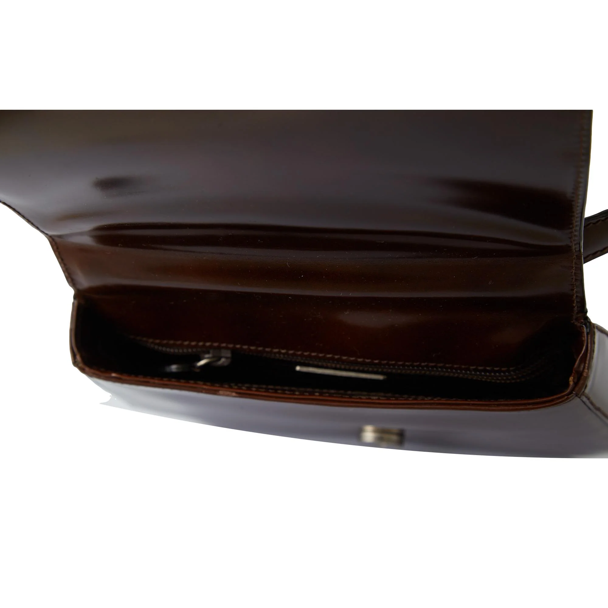 Prada Brown Leather Mini Top Handle Bag - Image 3
