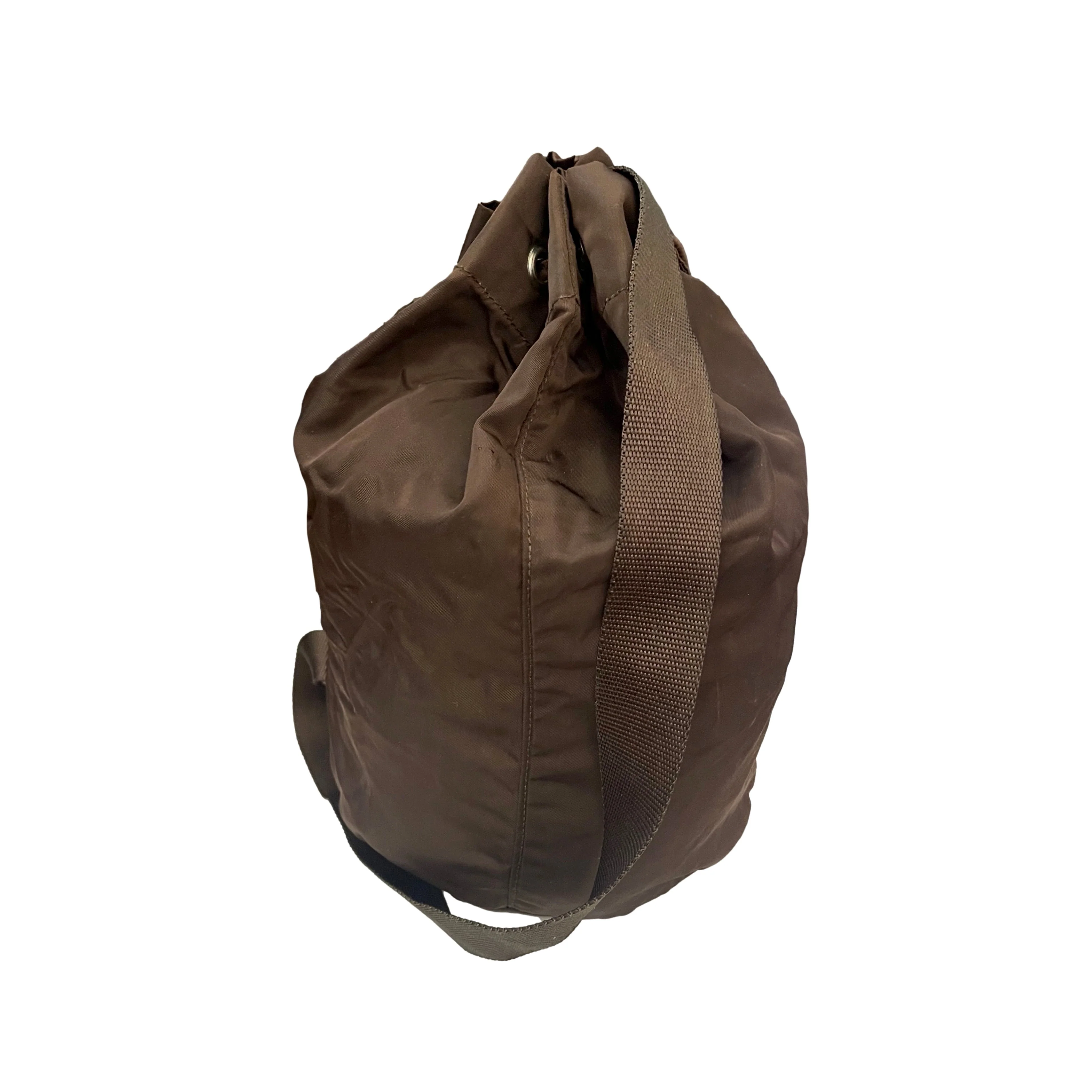 Prada Brown Logo Bucket Bag - Image 3