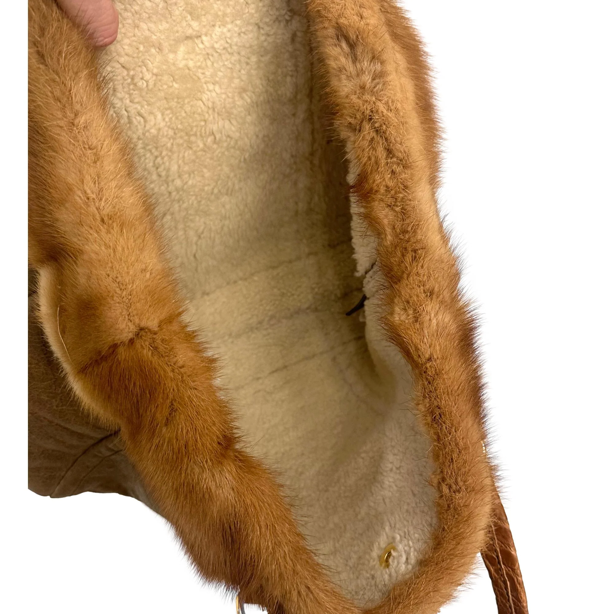 Prada Brown Mink + Croc Shoulder Bag - Image 3