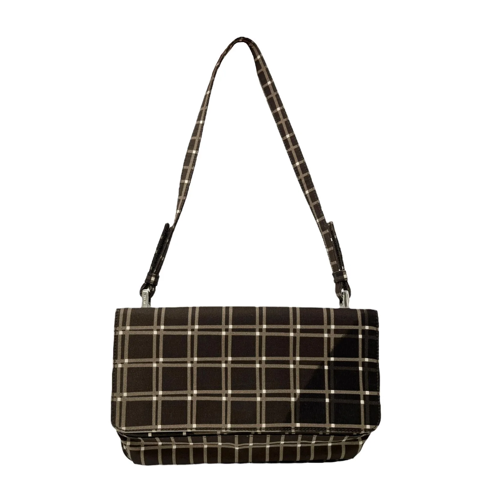 Prada Brown Plaid Shoulder Bag - Image 2