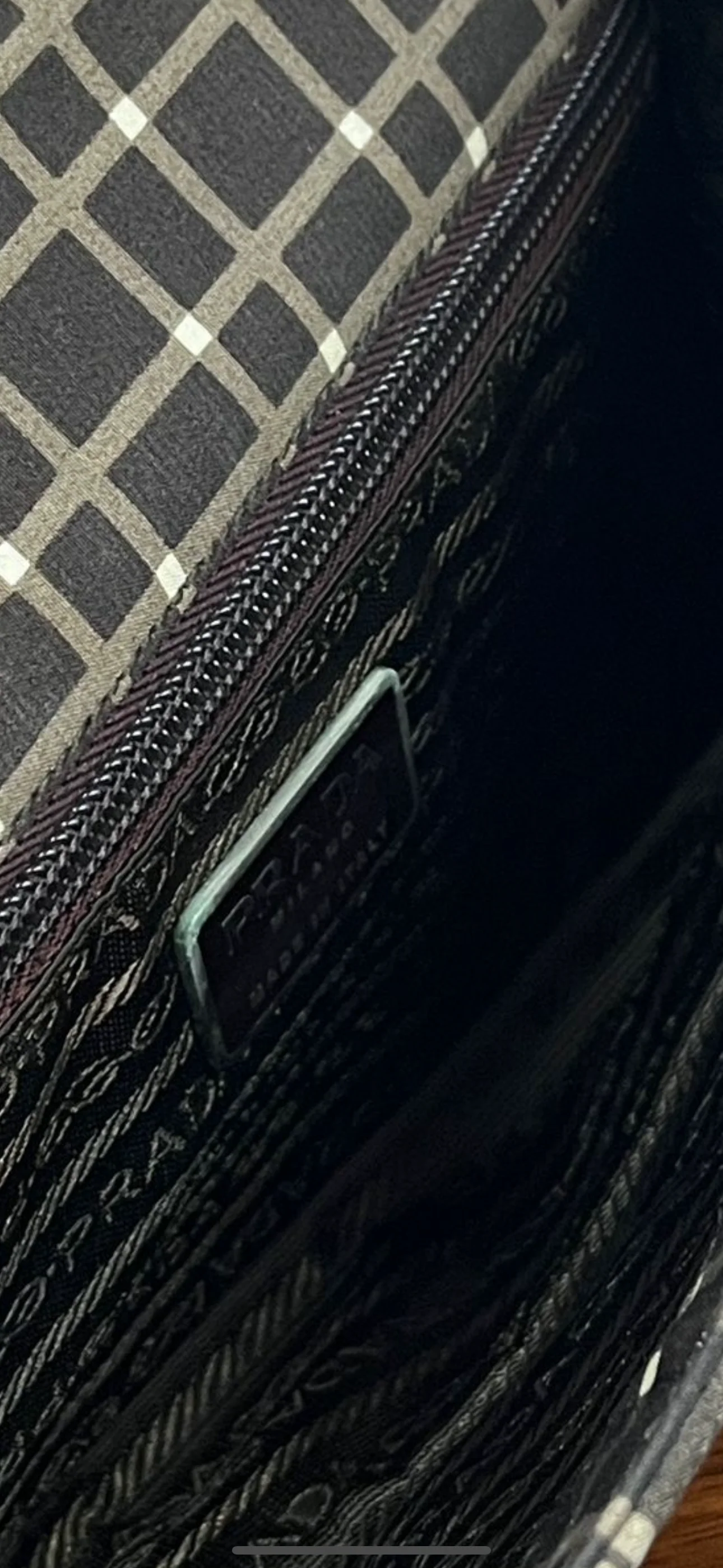 Prada Brown Plaid Shoulder Bag - Image 3