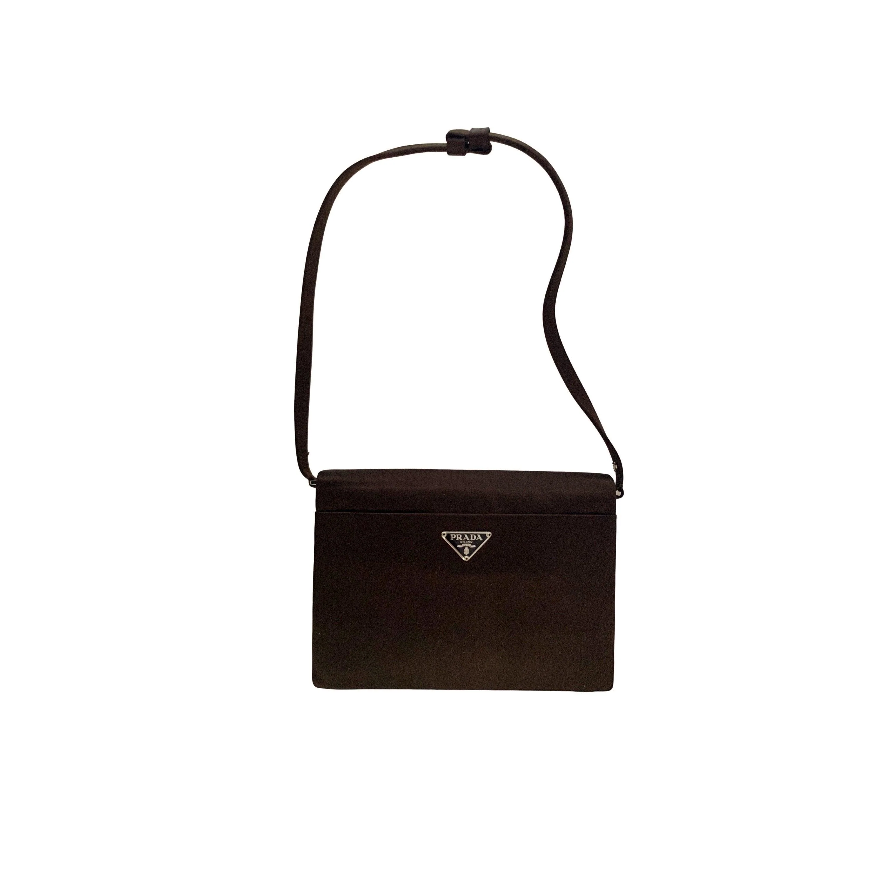Prada Brown Satin Mini Shoulder Bag - Image 2
