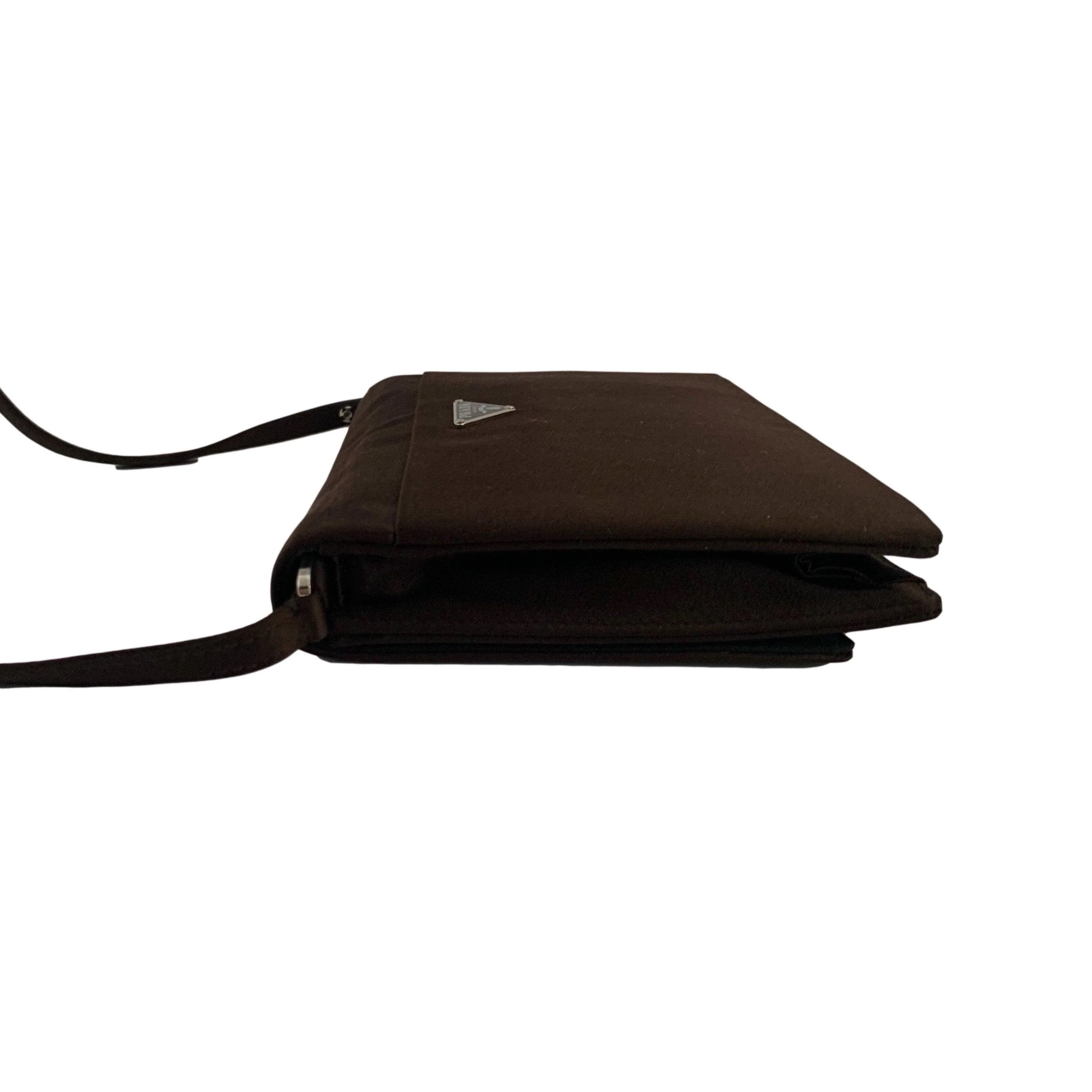 Prada Brown Satin Mini Shoulder Bag - Image 3
