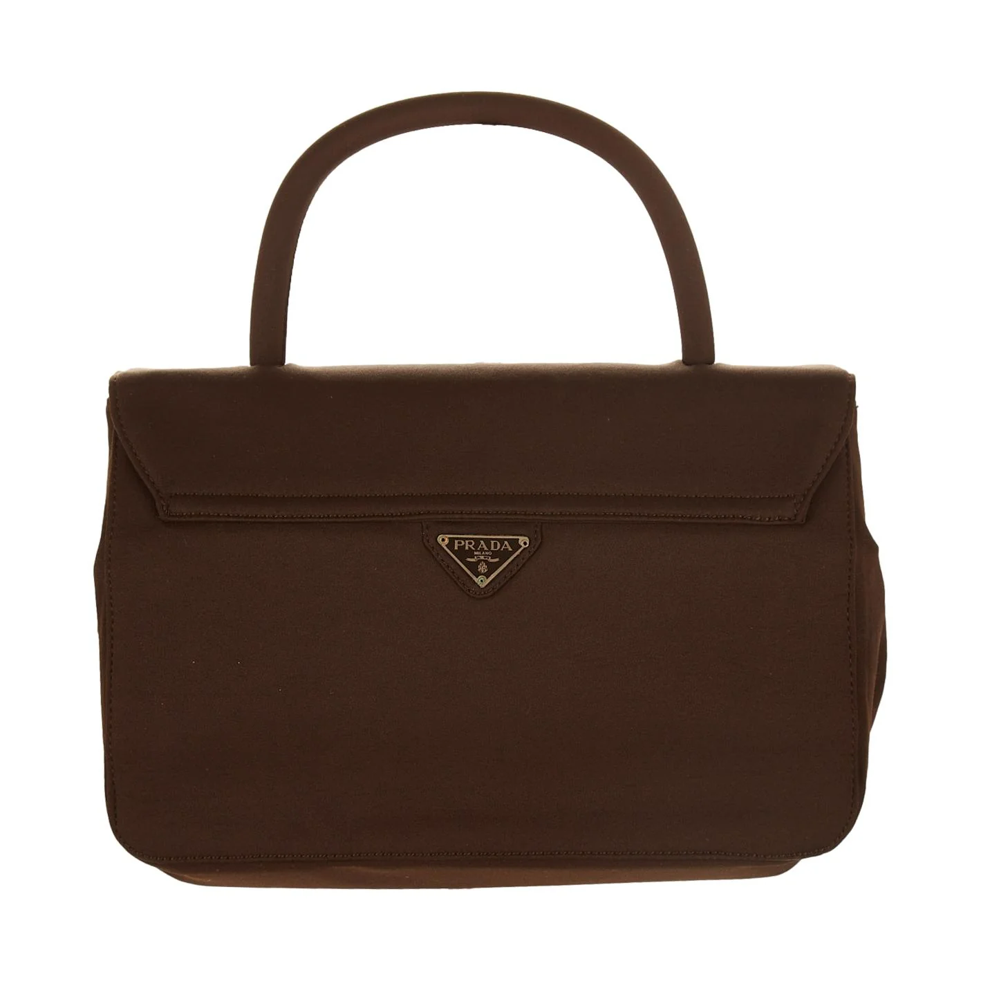 Prada Brown Satin Top Handle Bag