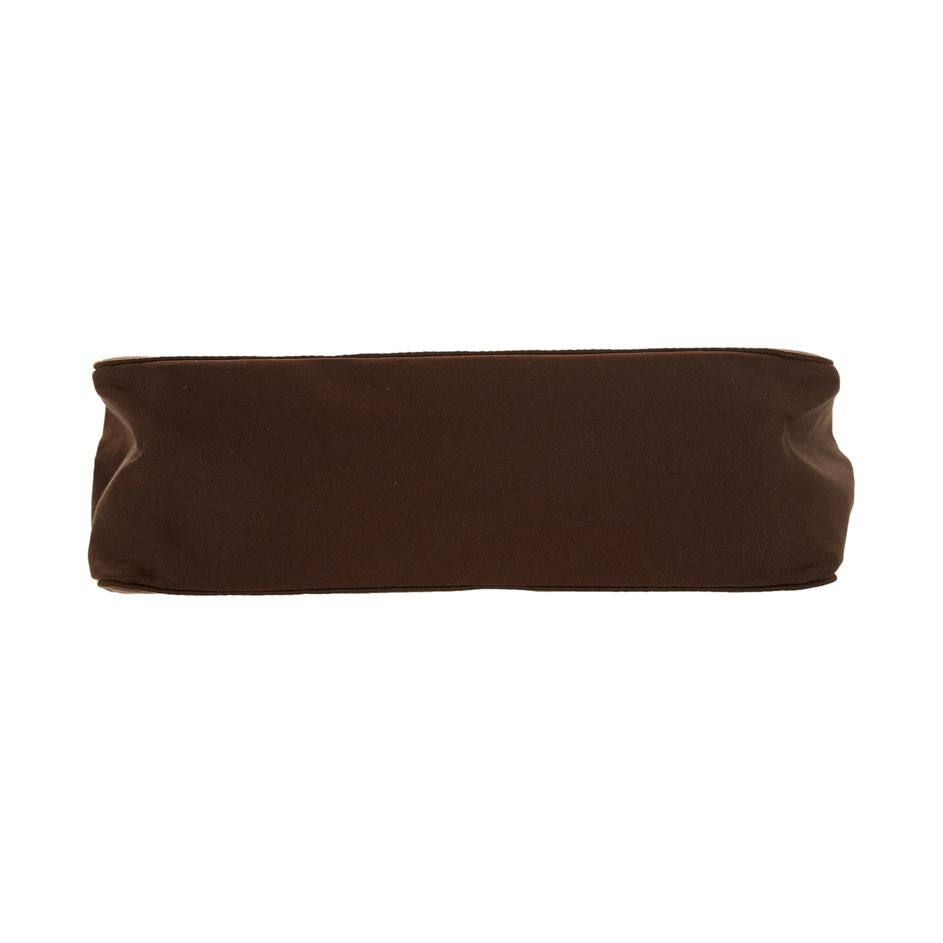 Prada Brown Satin Top Handle Bag - Image 3