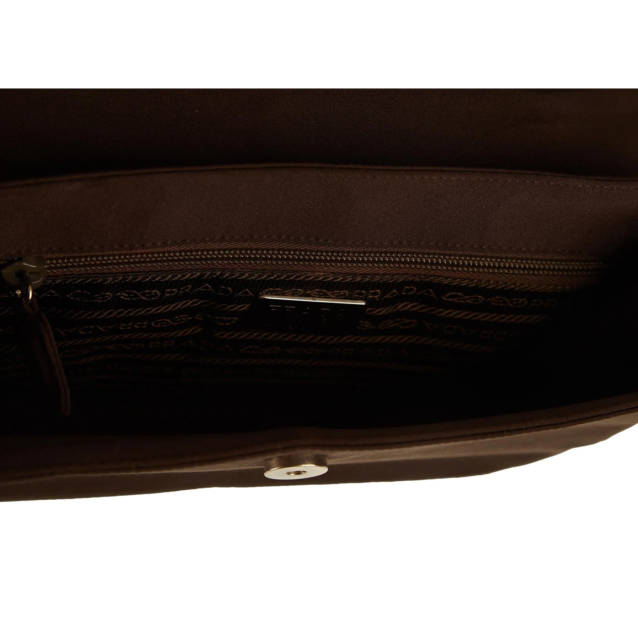 Prada Brown Satin Top Handle Bag - Image 4
