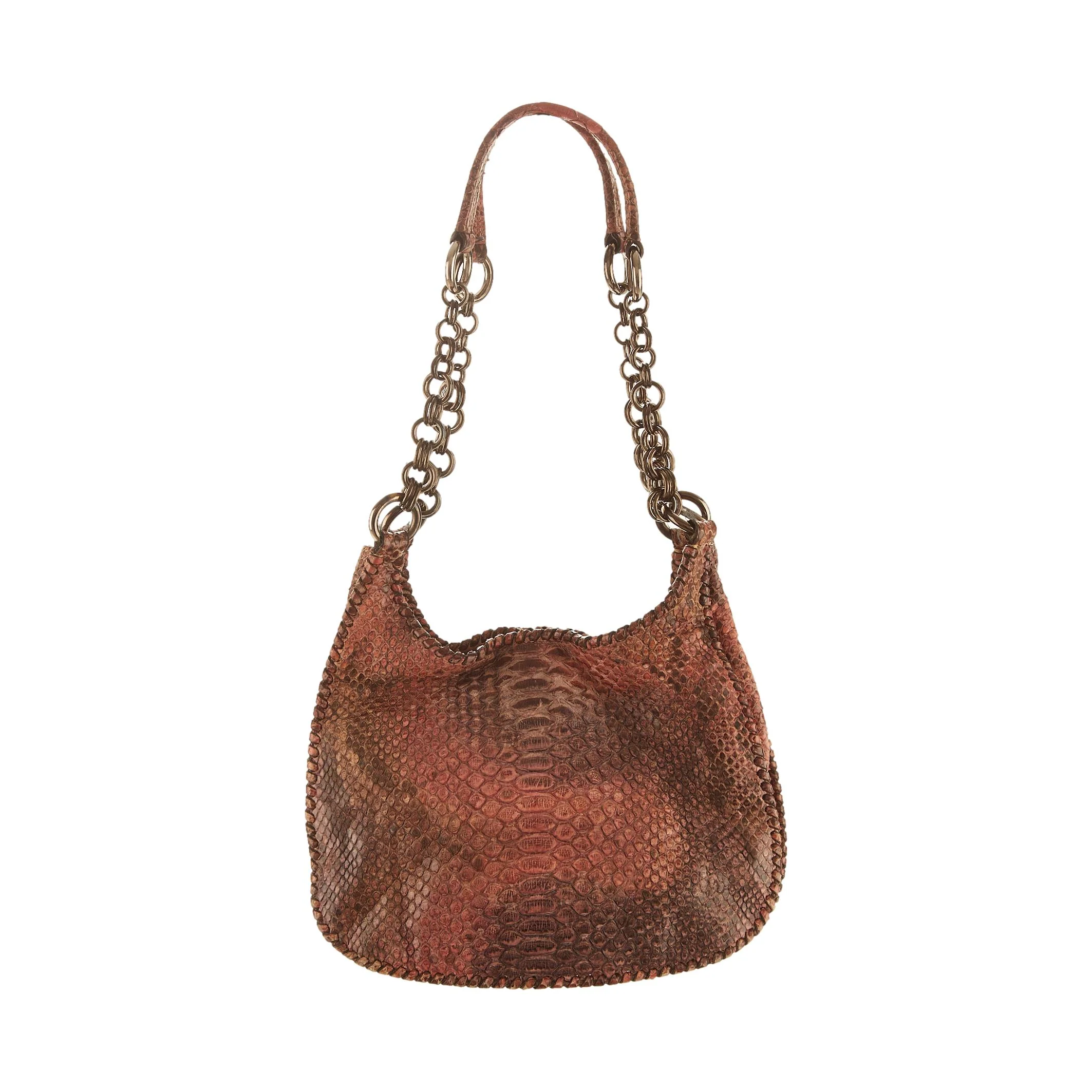 Prada Brown Snakeskin Chain Shoulder Bag - Image 2