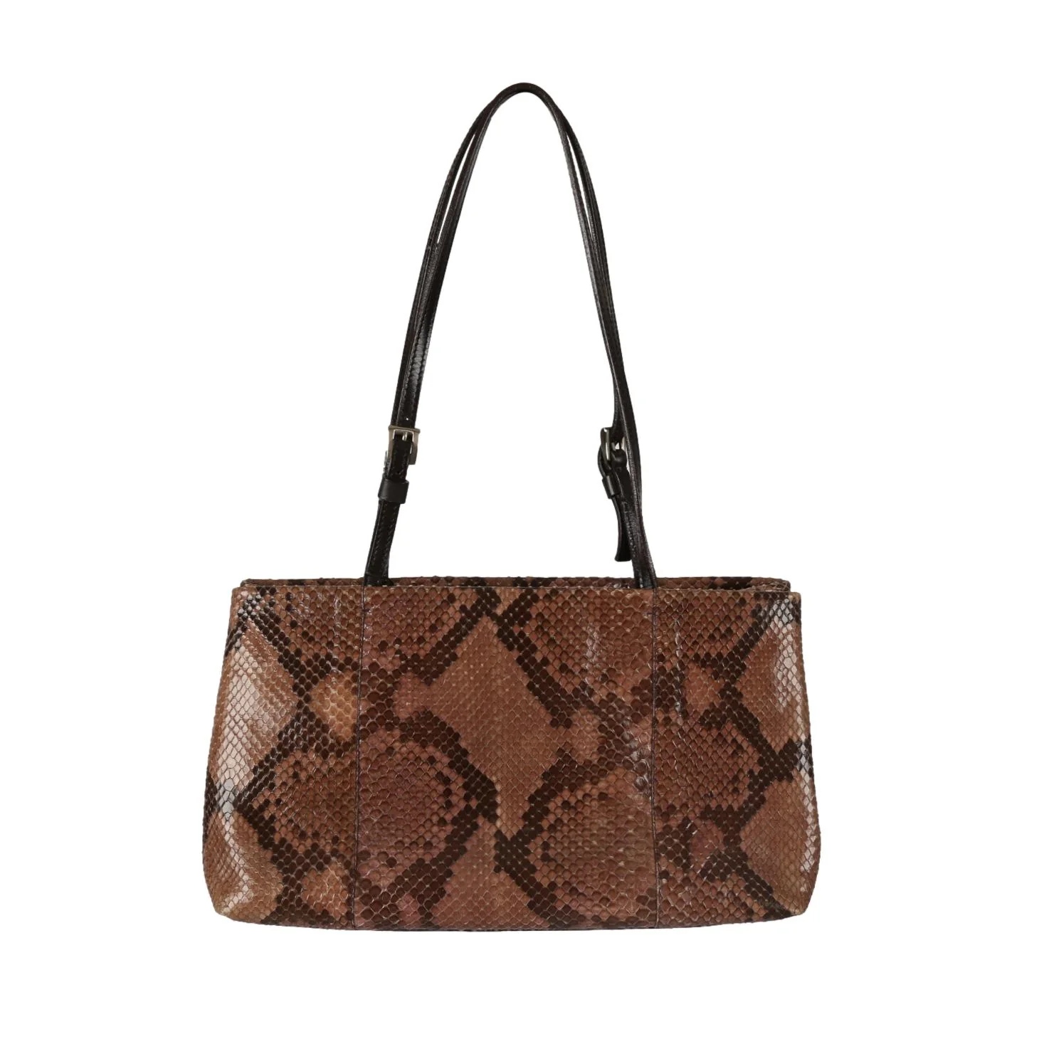 Prada Brown Snakeskin Shoulder Bag - Image 2