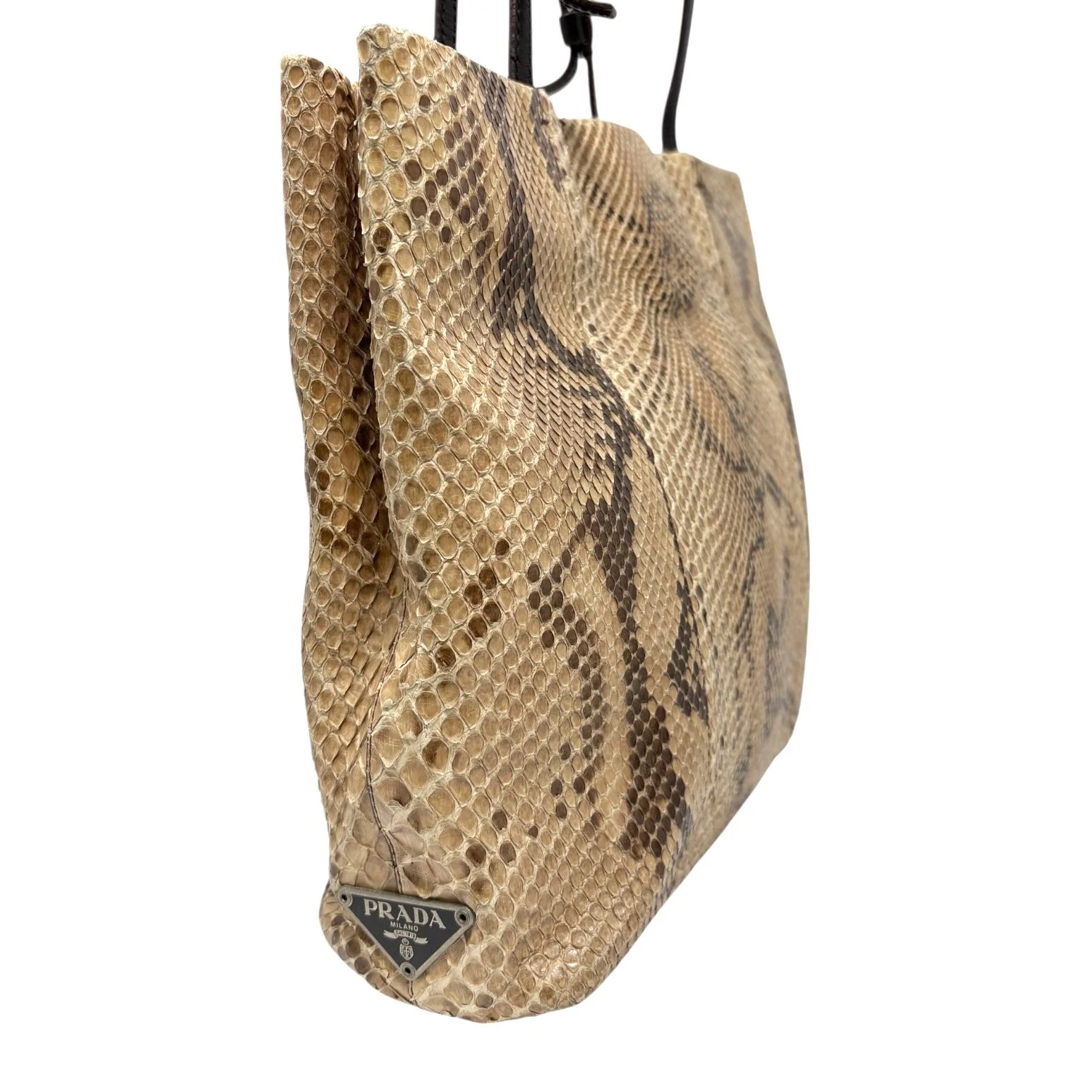 Prada Tan Snakeskin Shoulder Bag - Image 3