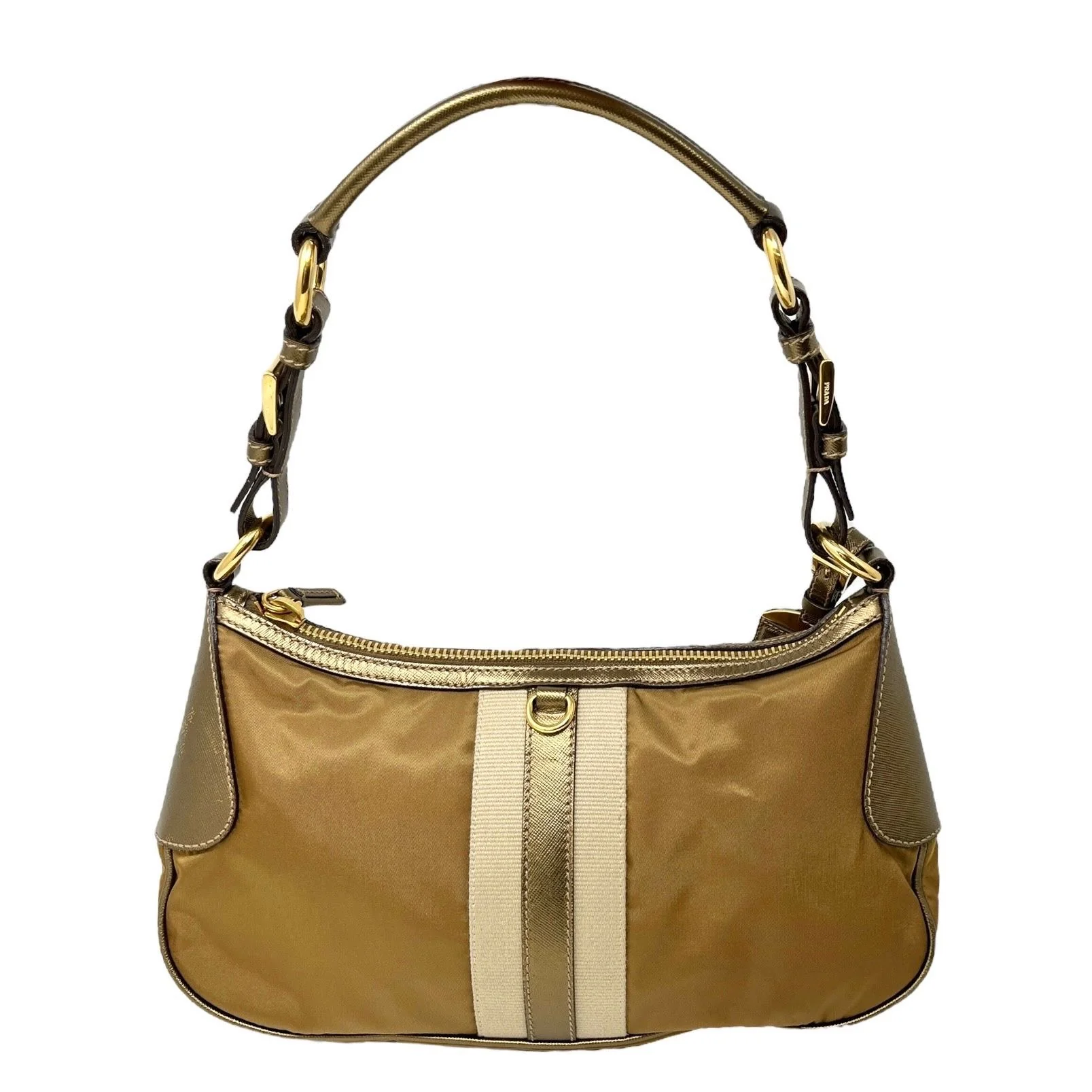 Prada Brown Stripe Shoulder Bag - Image 2