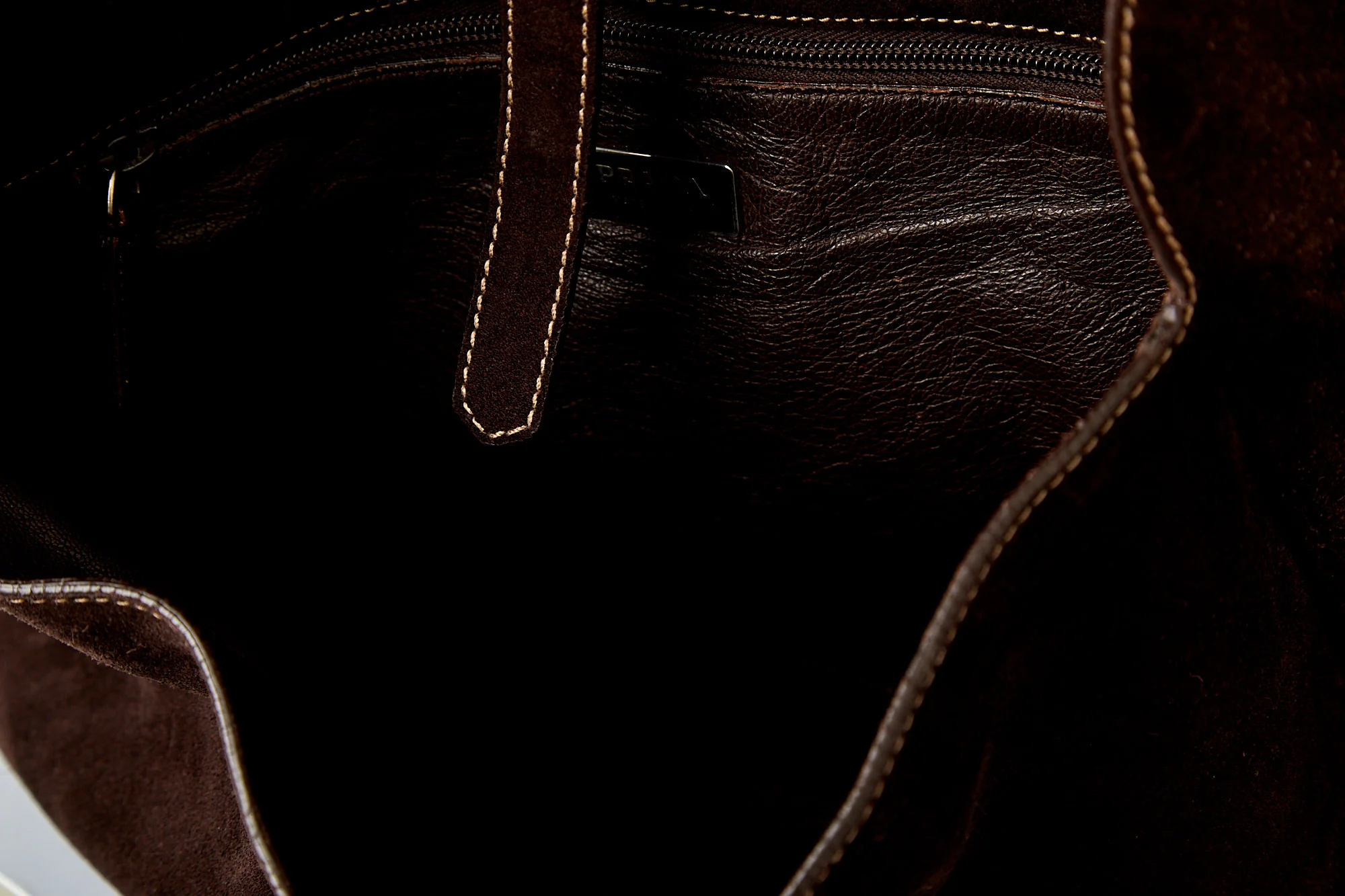 Prada Brown Suede Jumbo Messenger Bag - Image 3