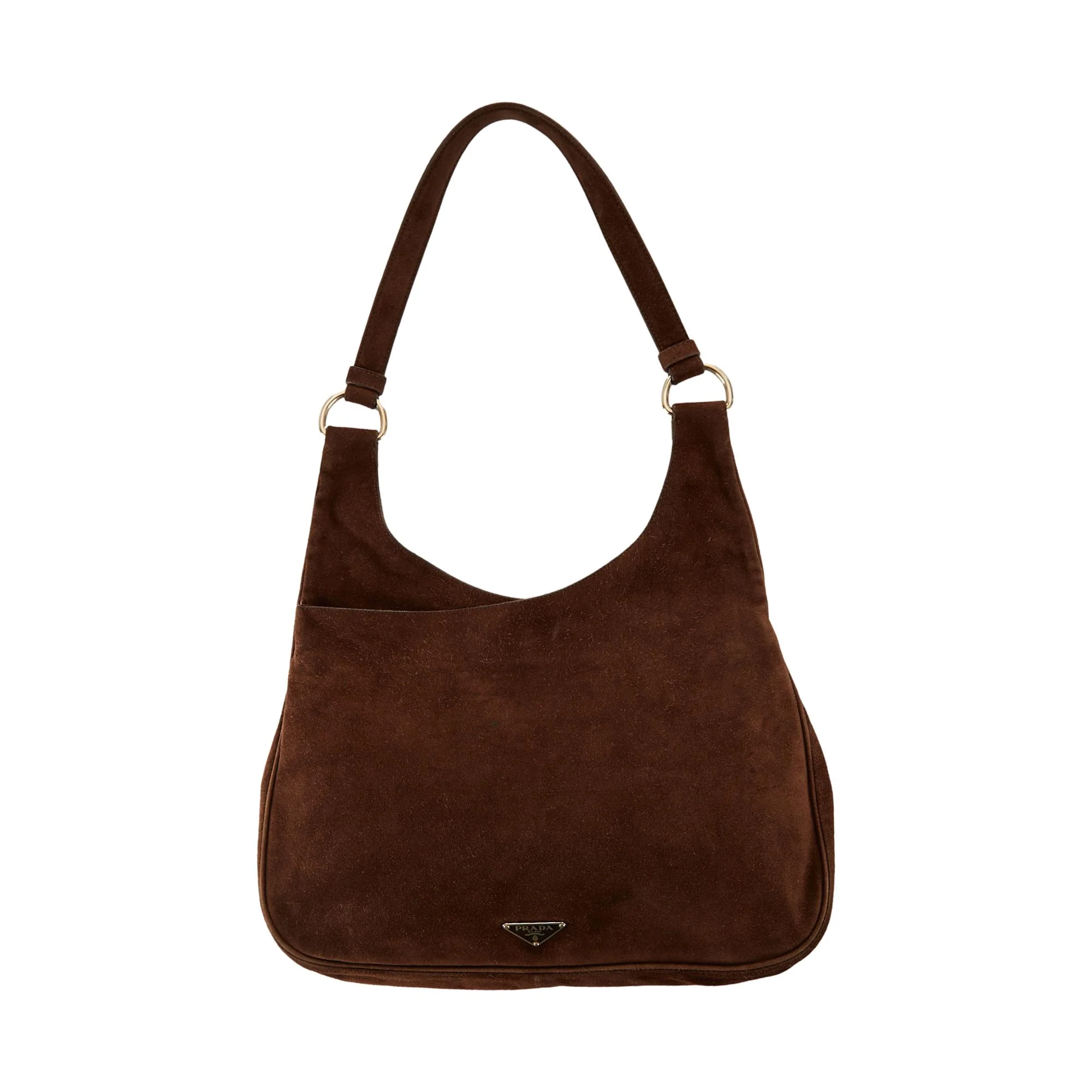Prada Brown Suede Shoulder Bag
