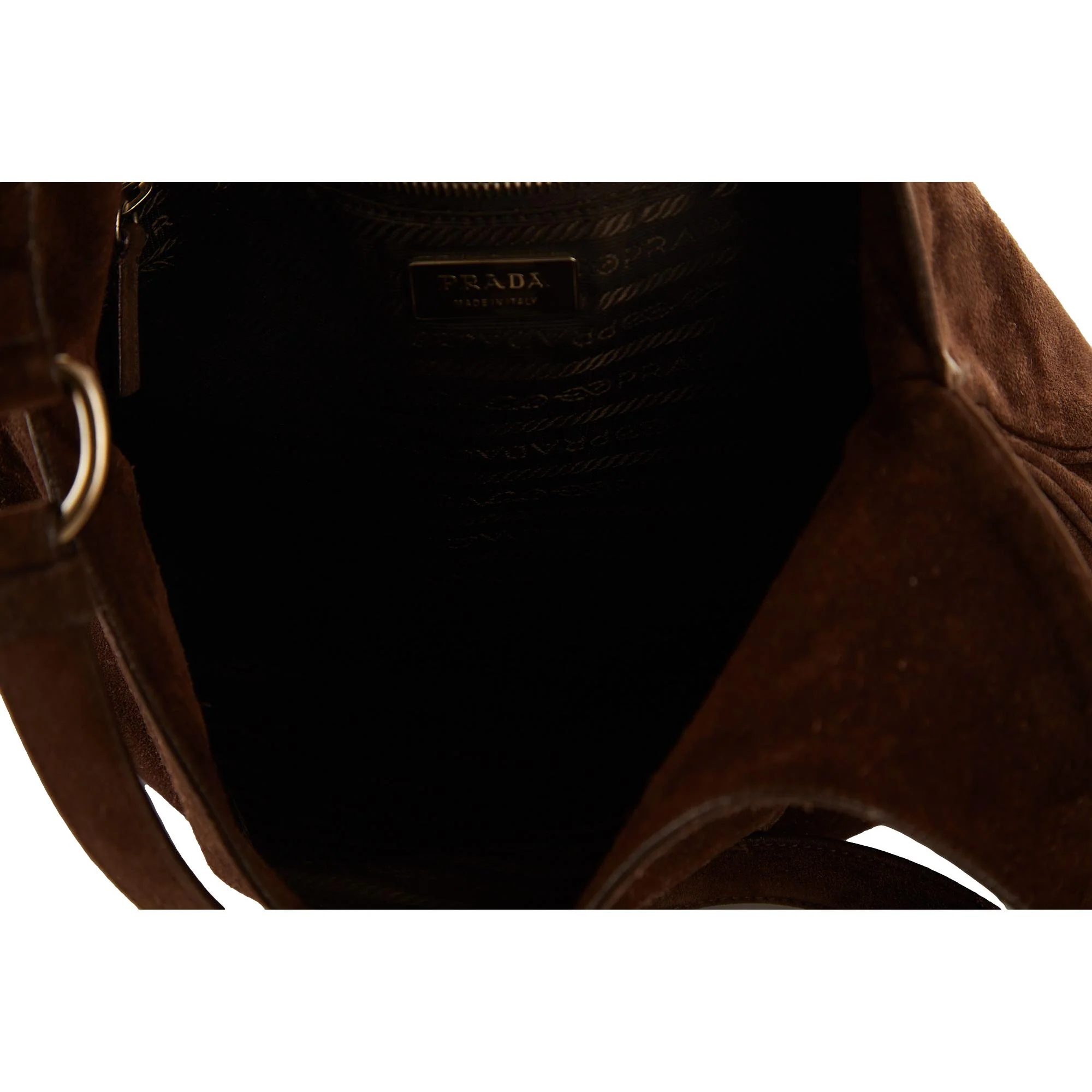 Prada Brown Suede Shoulder Bag - Image 4