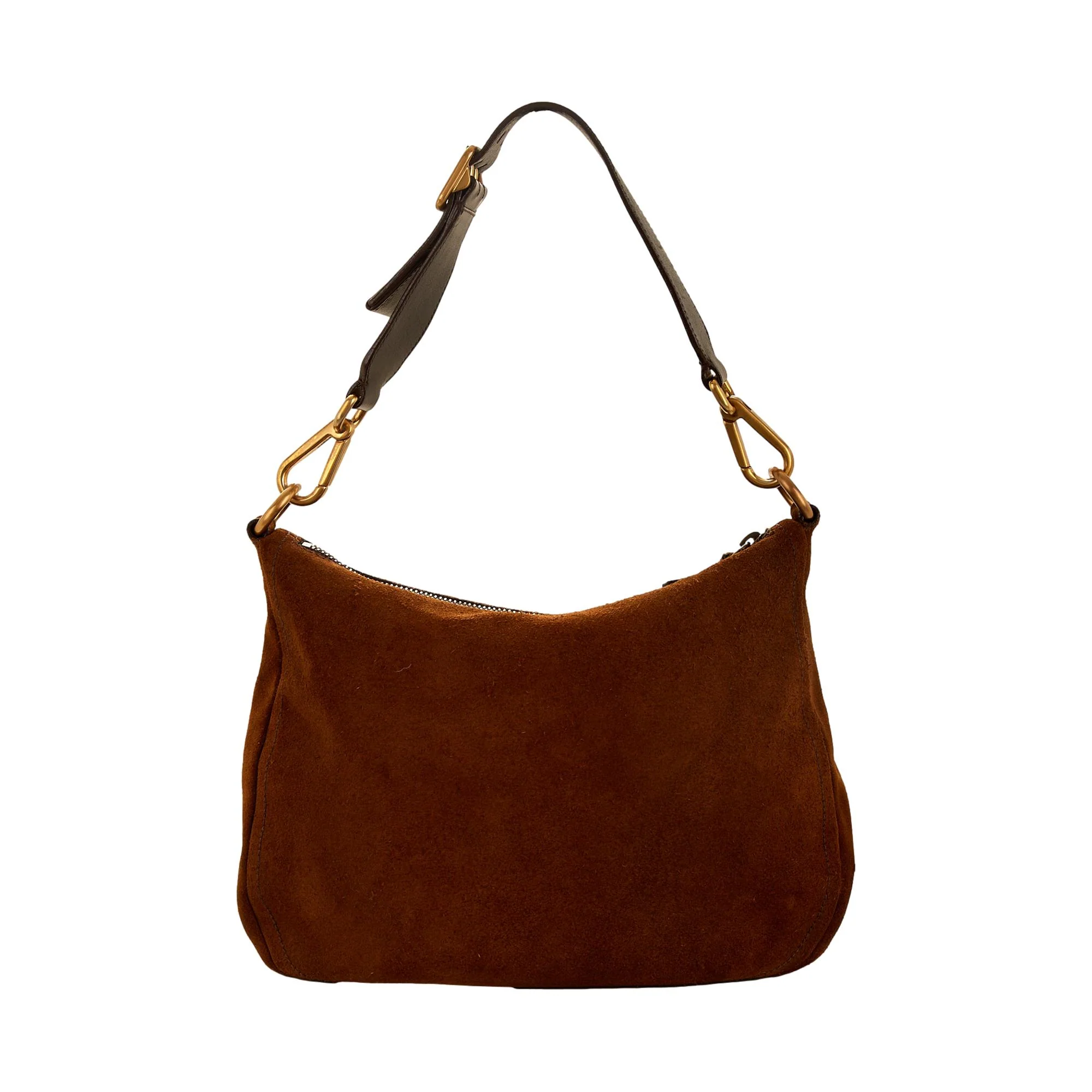 Prada Brown Suede Shoulder Bag - Image 2
