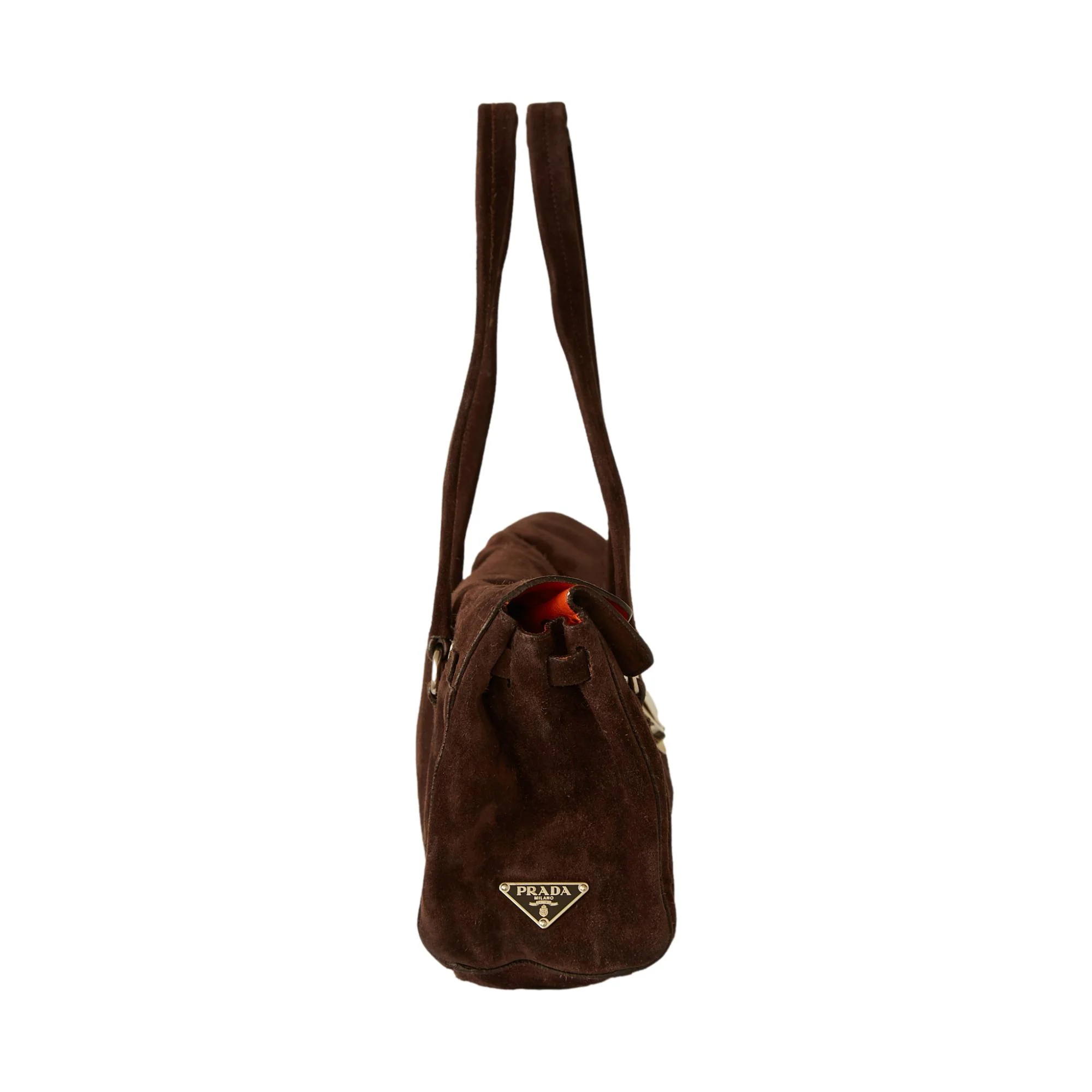 Prada Brown Suede Shoulder Bag - Image 2