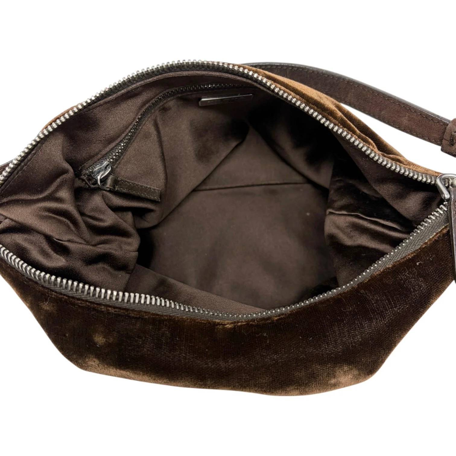 Prada Brown Velvet Shoulder Bag - Image 4