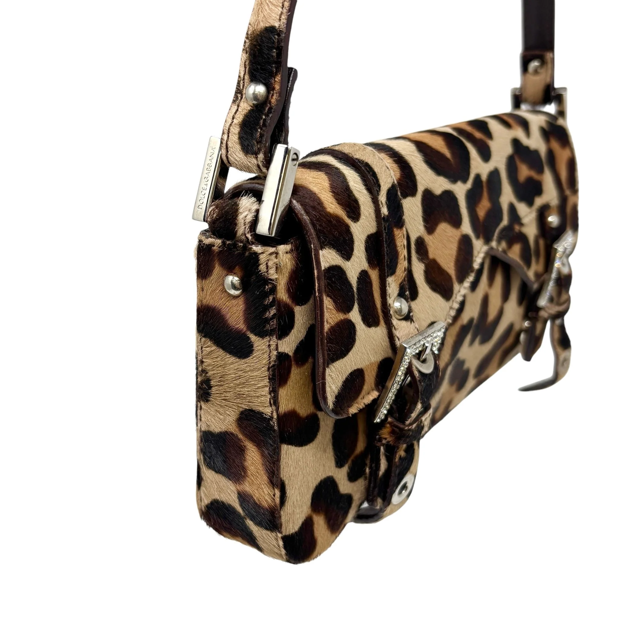 Dolce & Gabbana Calf-hair Cheetah Buckle Shoulder Bag - Image 3