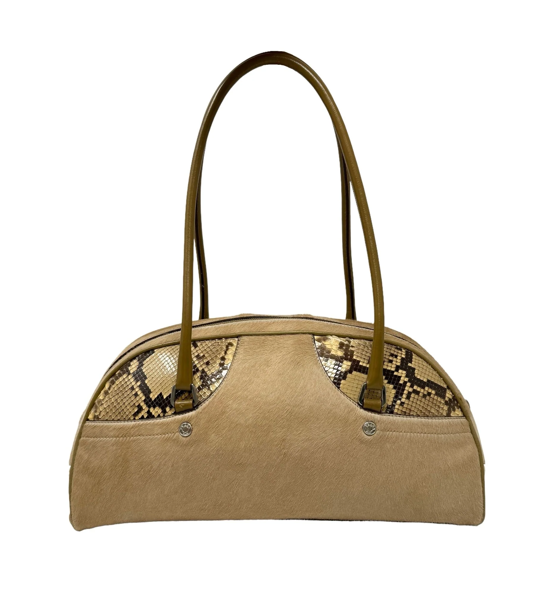 Prada Calf Hair + Snakeskin Shoulder Bag - Image 2