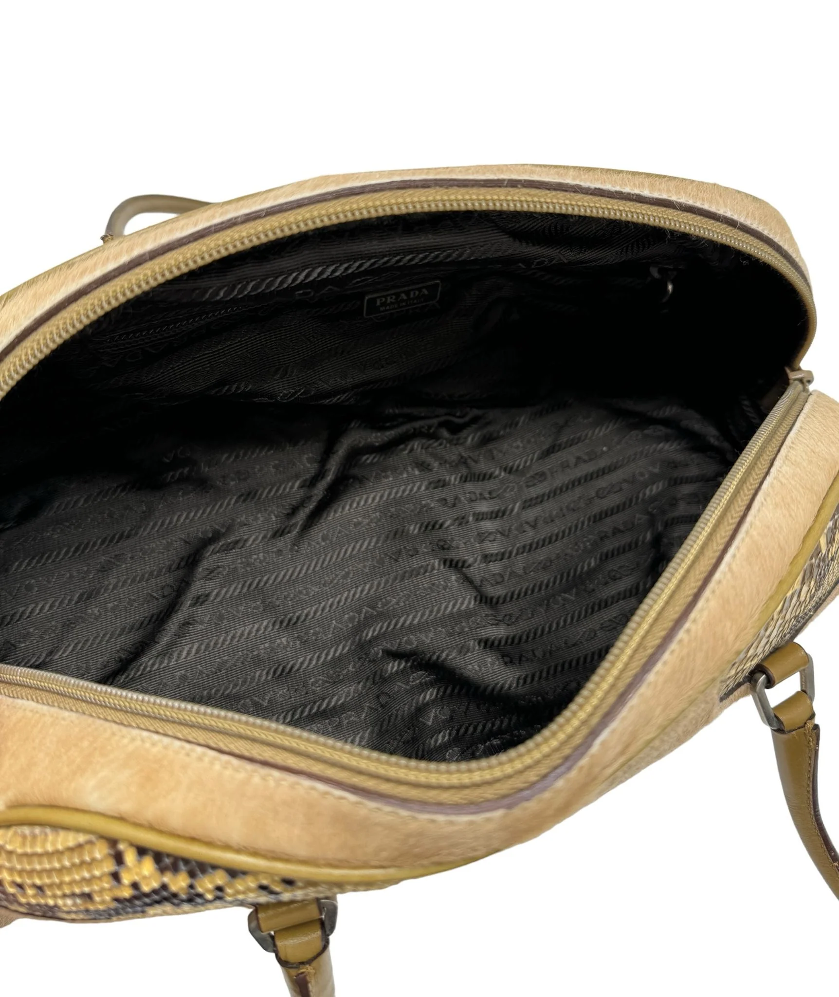 Prada Calf Hair + Snakeskin Shoulder Bag - Image 4