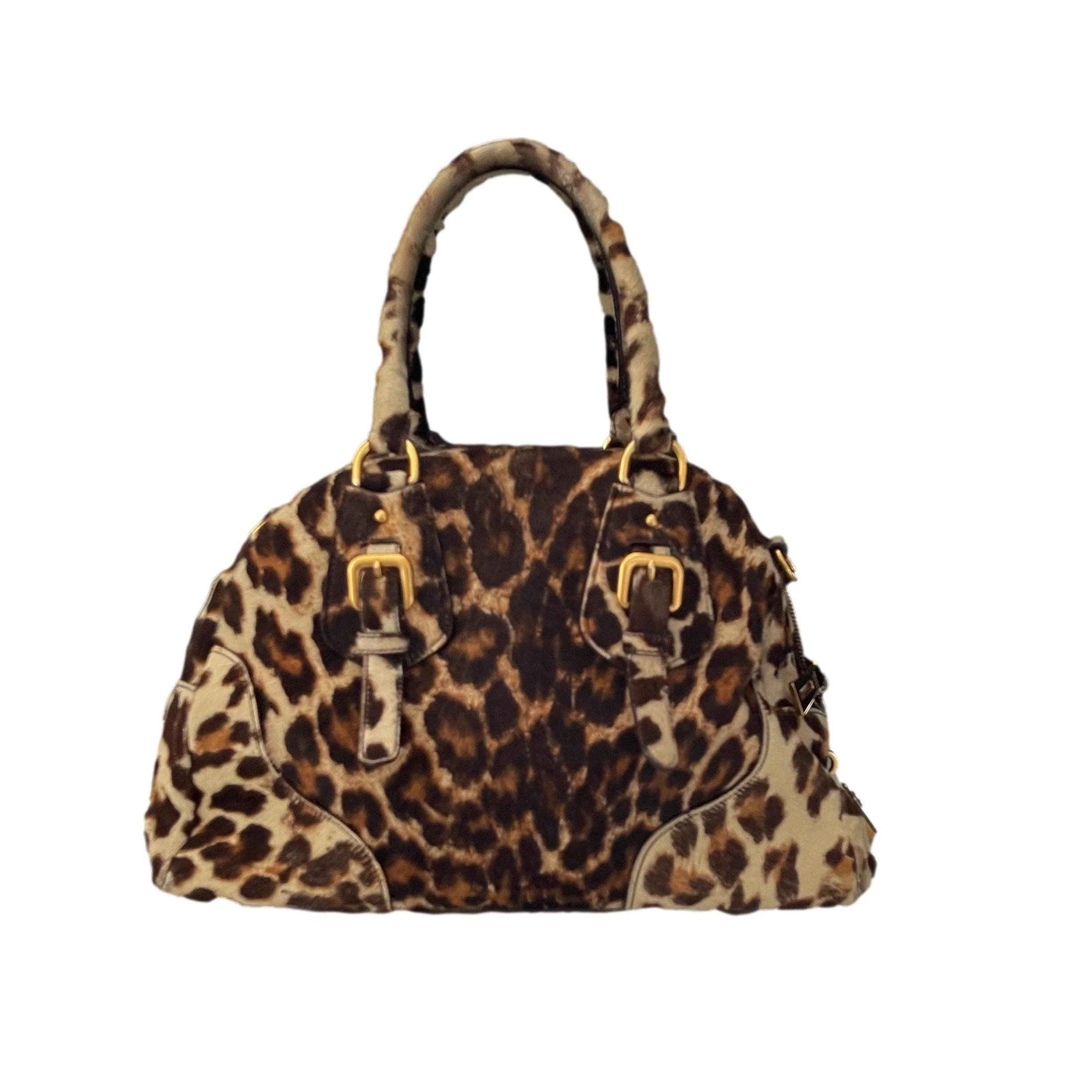 Prada Cheetah Calf Hair Bowling Bag - Image 2