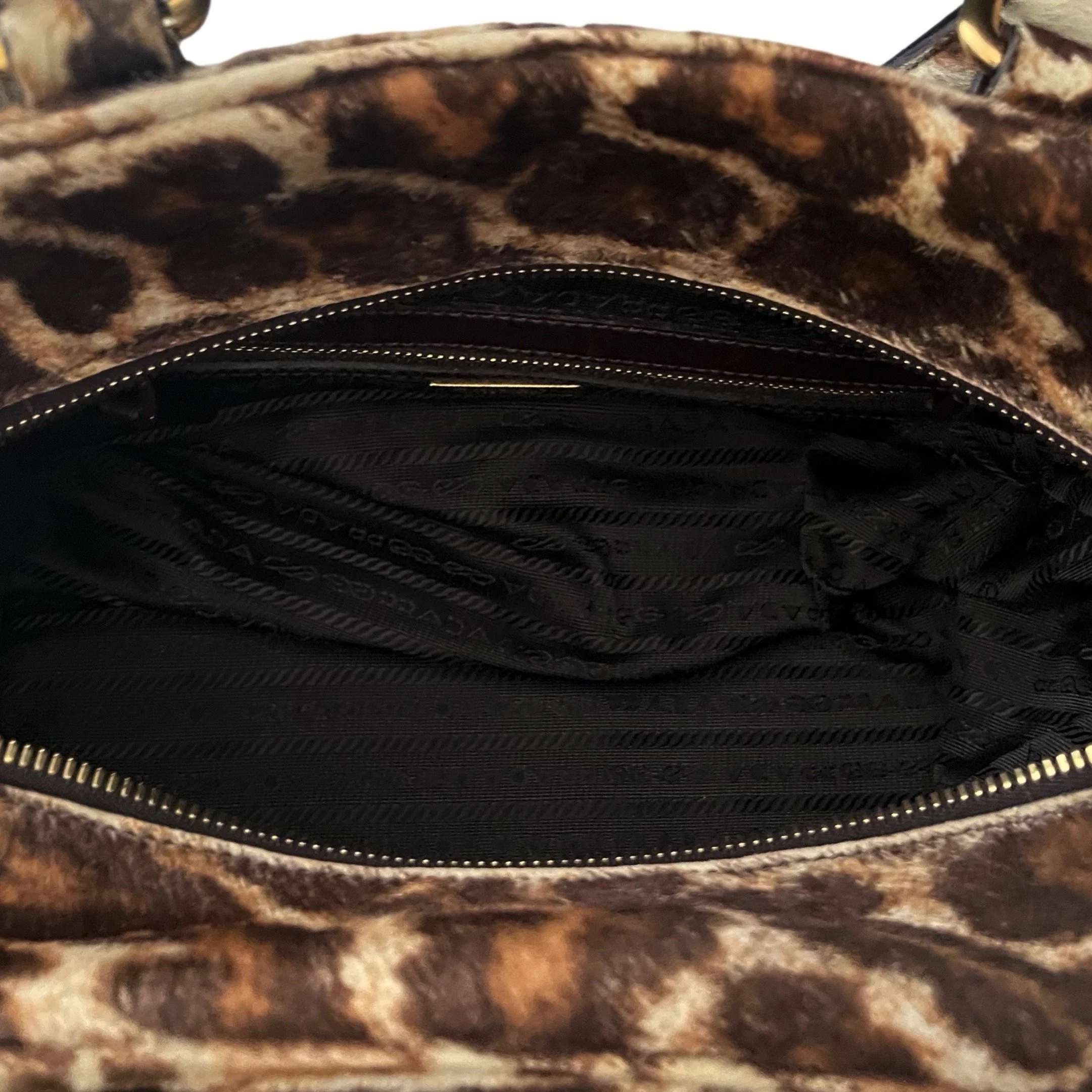 Prada Cheetah Calf Hair Double Strap Shoulder Bag - Image 5
