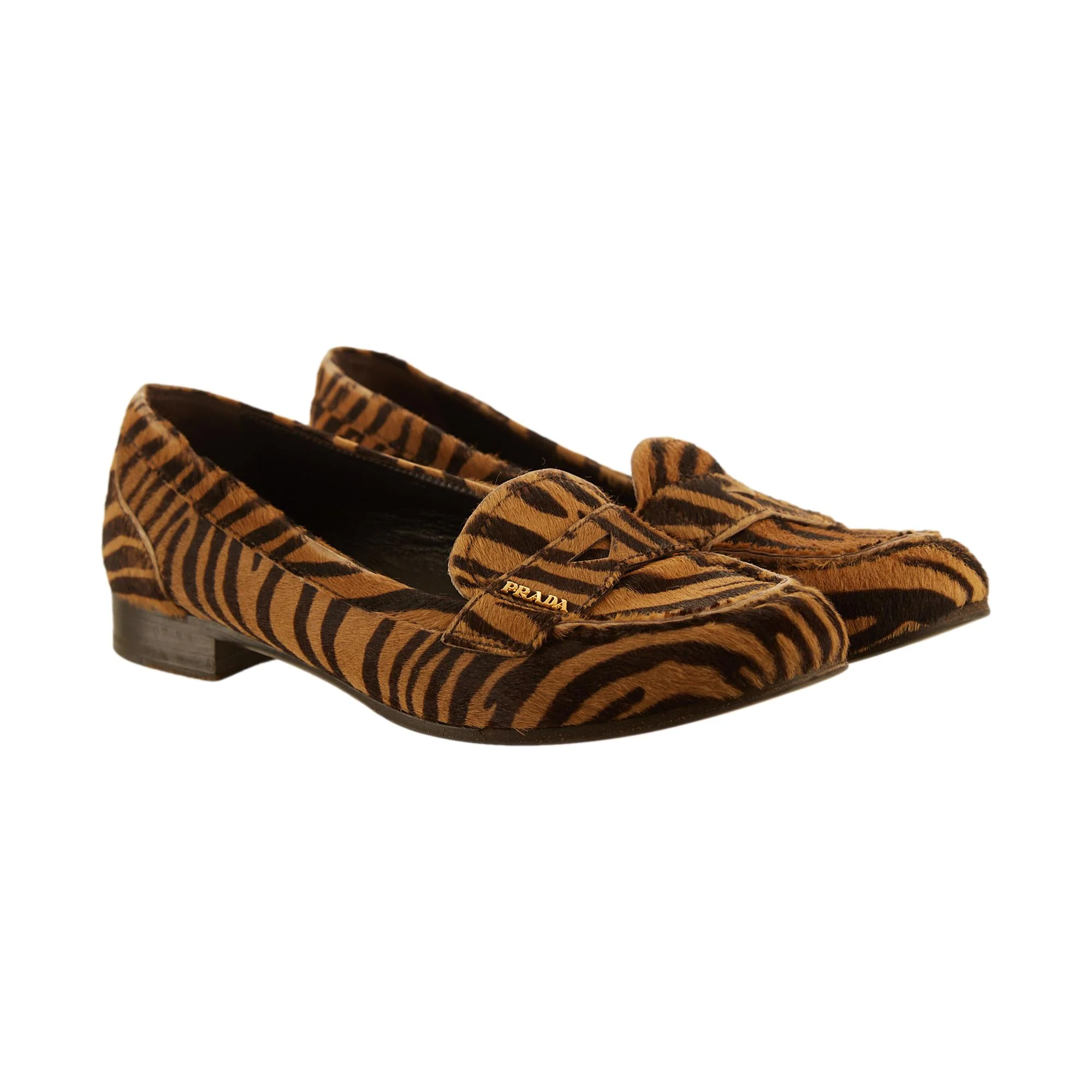 Prada Cheetah Print Calf Hair Loafers - Image 2