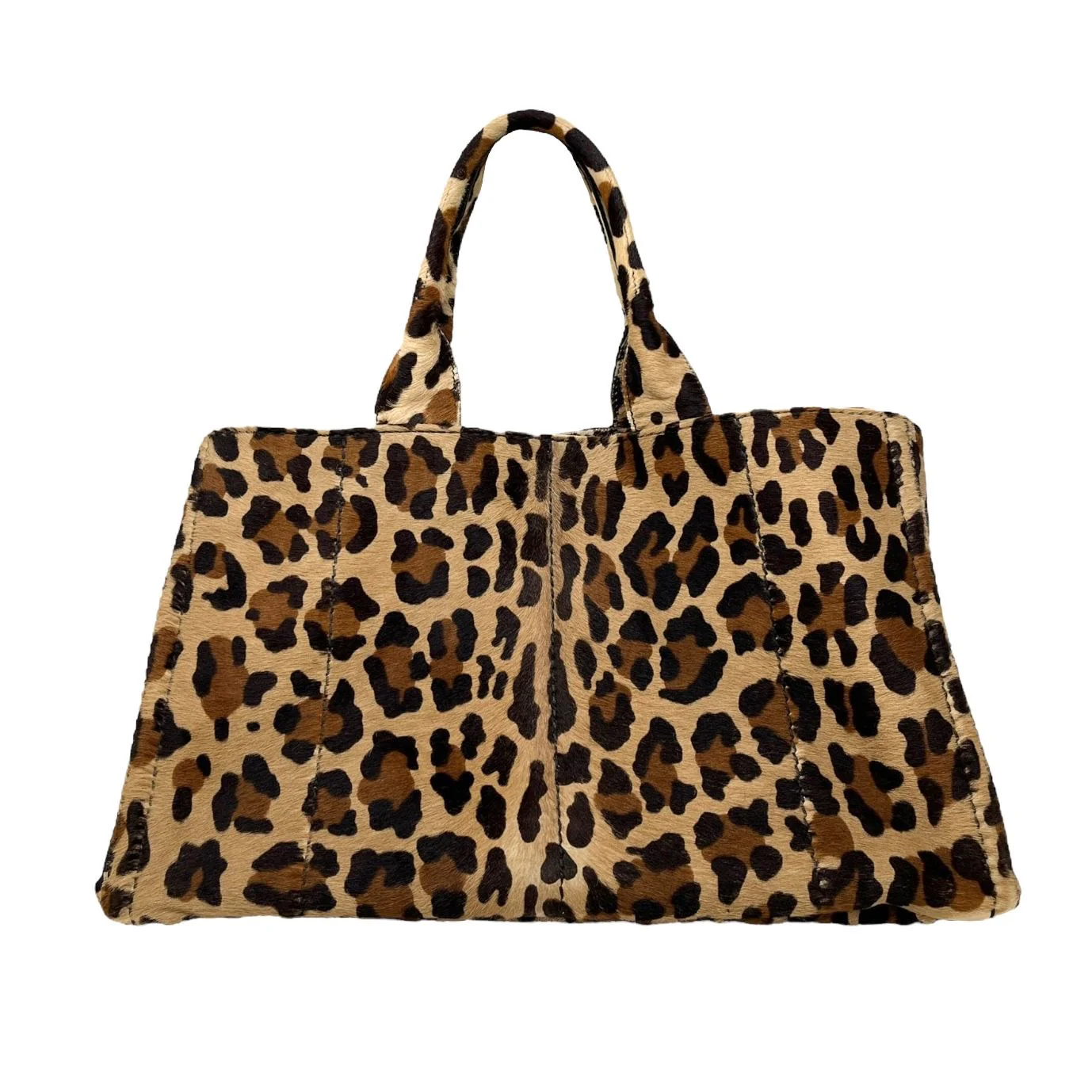 Prada Cheetah Print Canvas Top Handle Bag - Image 2