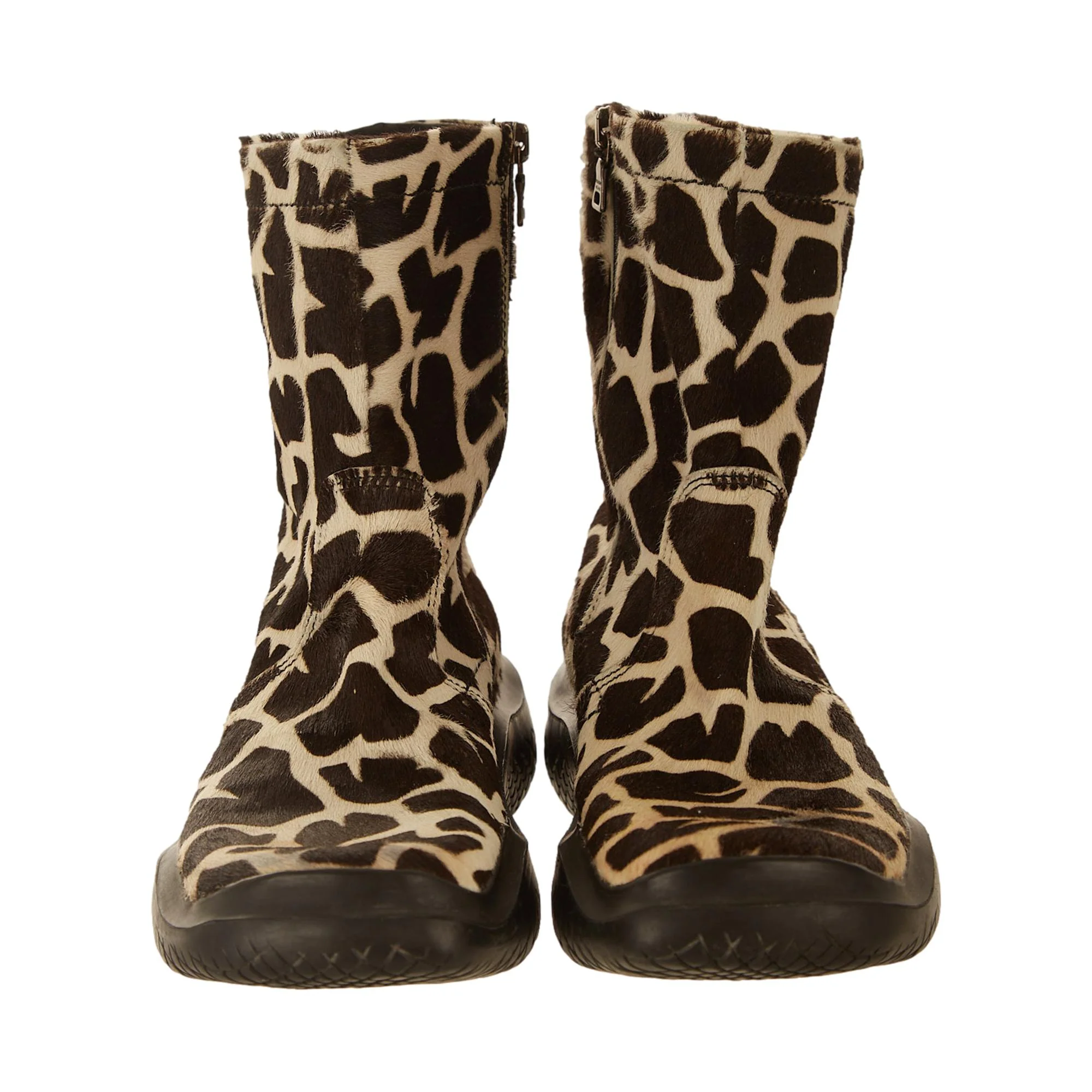 Prada Giraffe Print Calf Hair Boots - Image 2