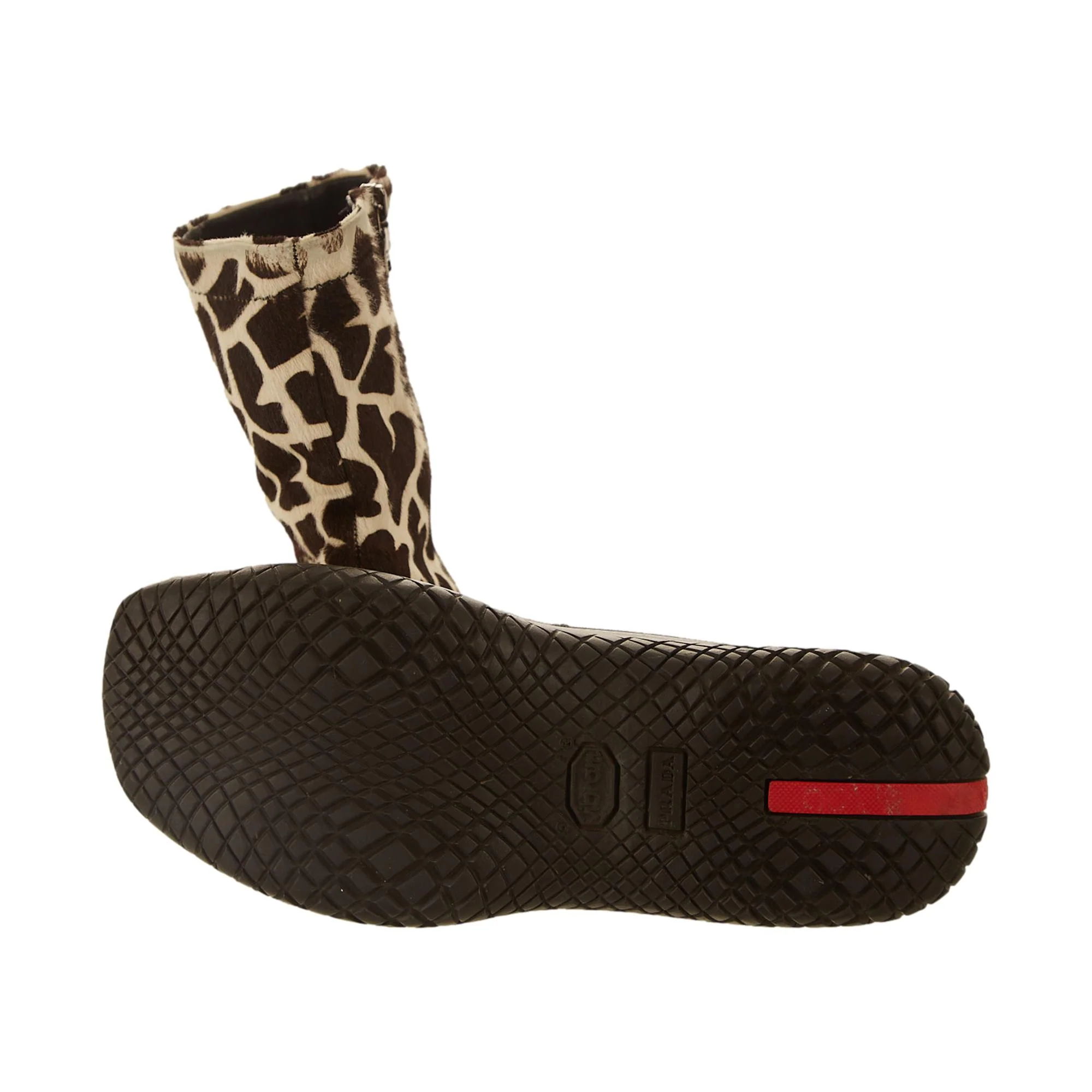 Prada Giraffe Print Calf Hair Boots - Image 3