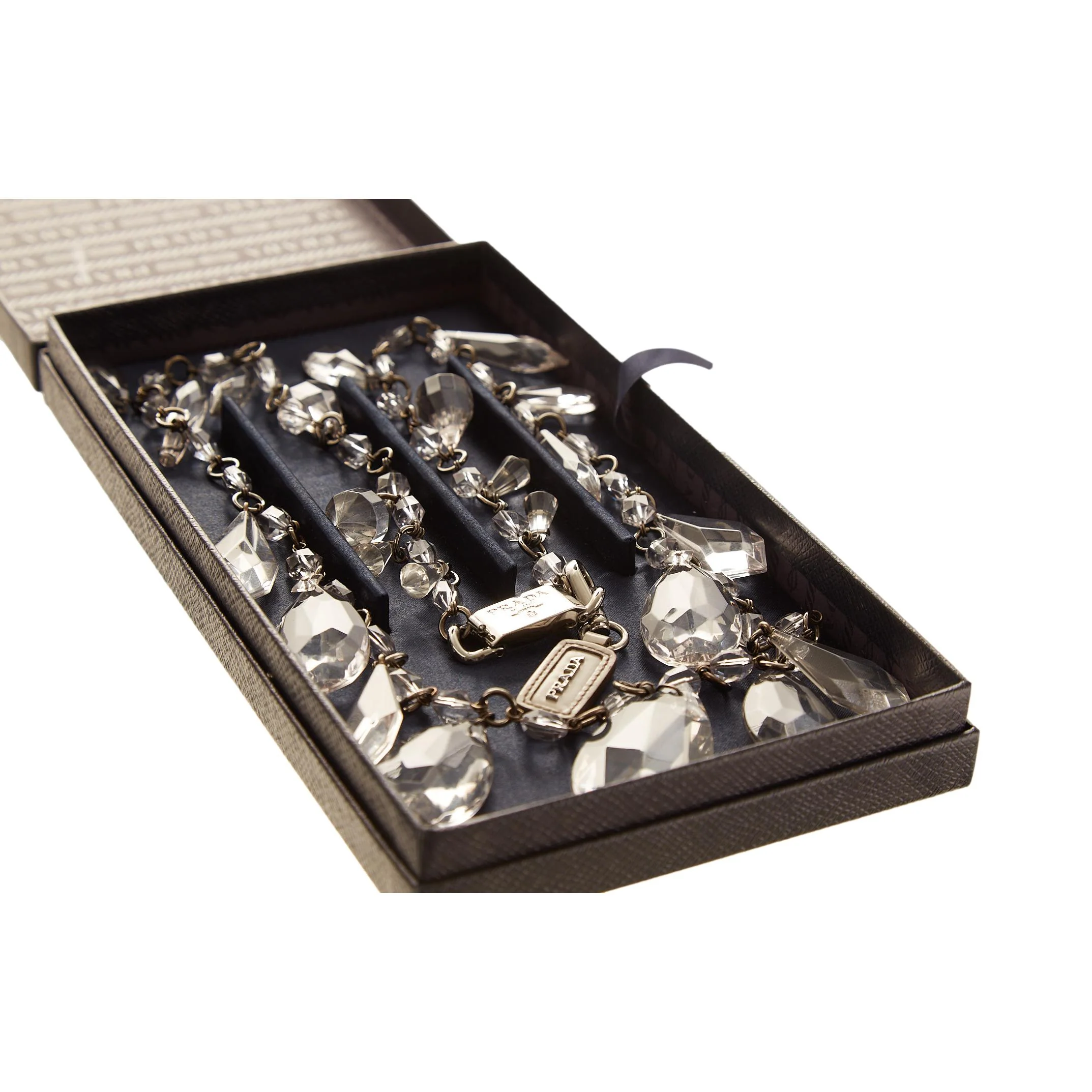 Prada Crystal Drop Logo Chain - Image 4
