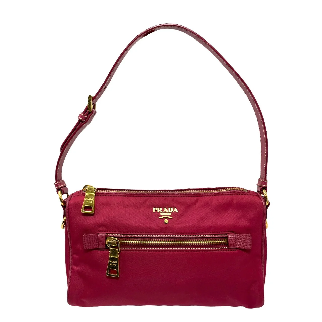 Prada Dark Pink Nylon Shoulder Bag
