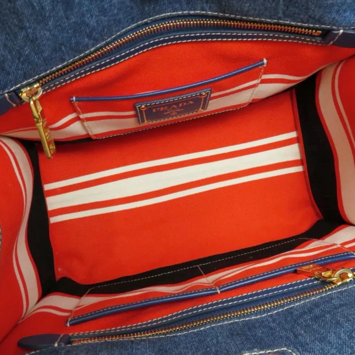 Prada Denim Logo 2way Bag - Image 3