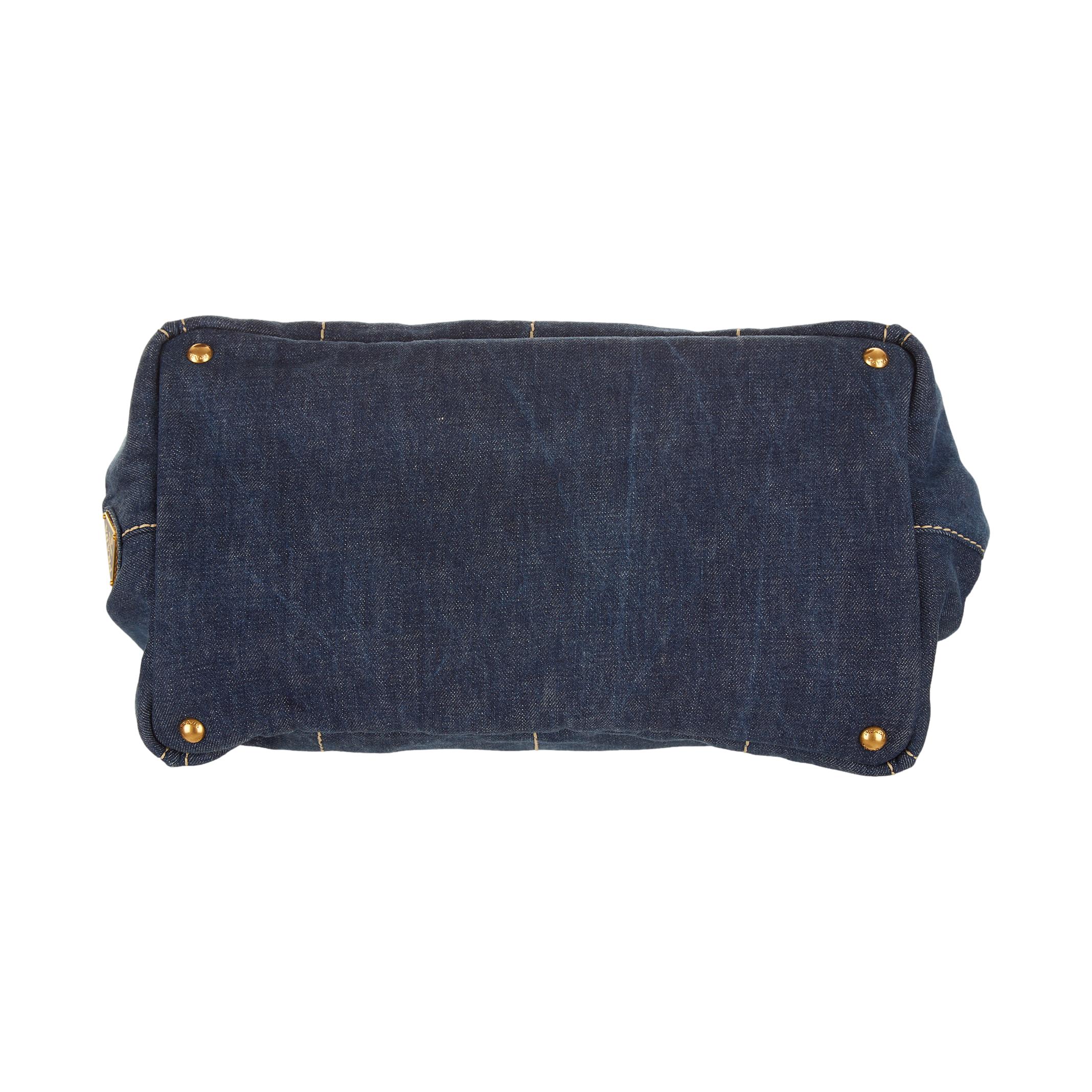 Prada Denim Logo Canapa Tote - Image 3