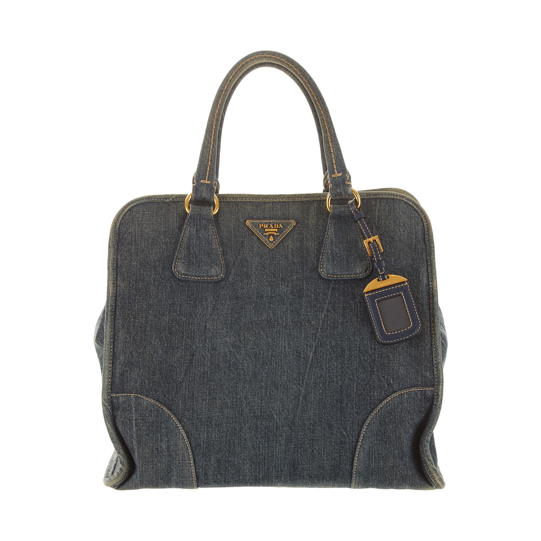Prada Denim Top Handle Bag